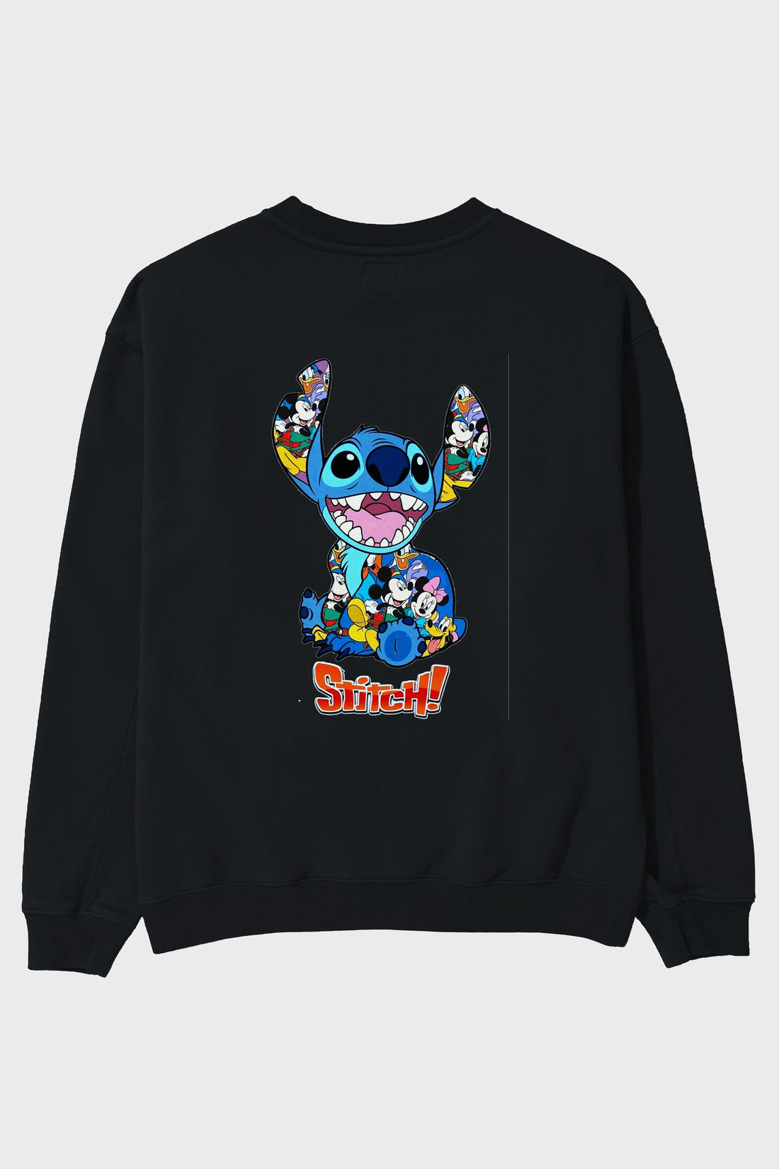 Stitch Arka Baskılı Oversize Sweatshirt Erkek Kadın Unisex