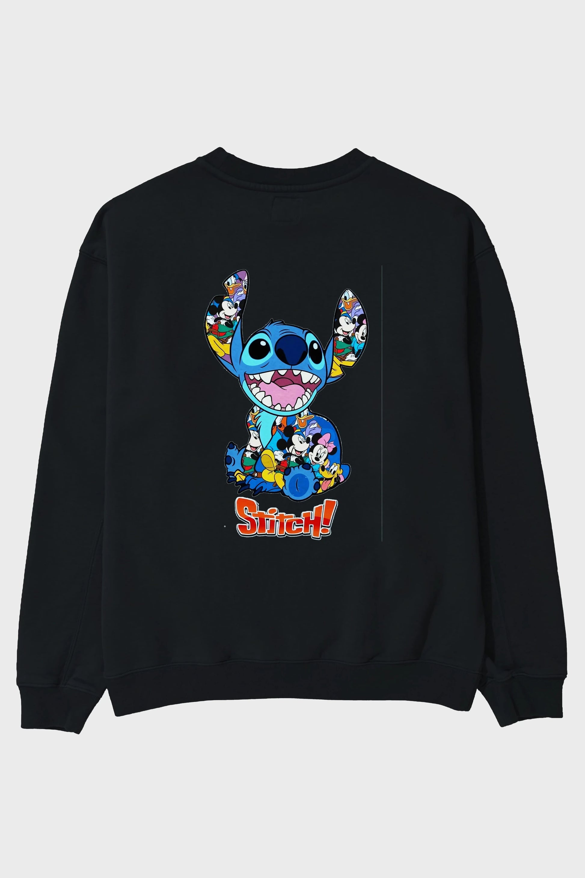 Stitch Arka Baskılı Oversize Sweatshirt Erkek Kadın Unisex
