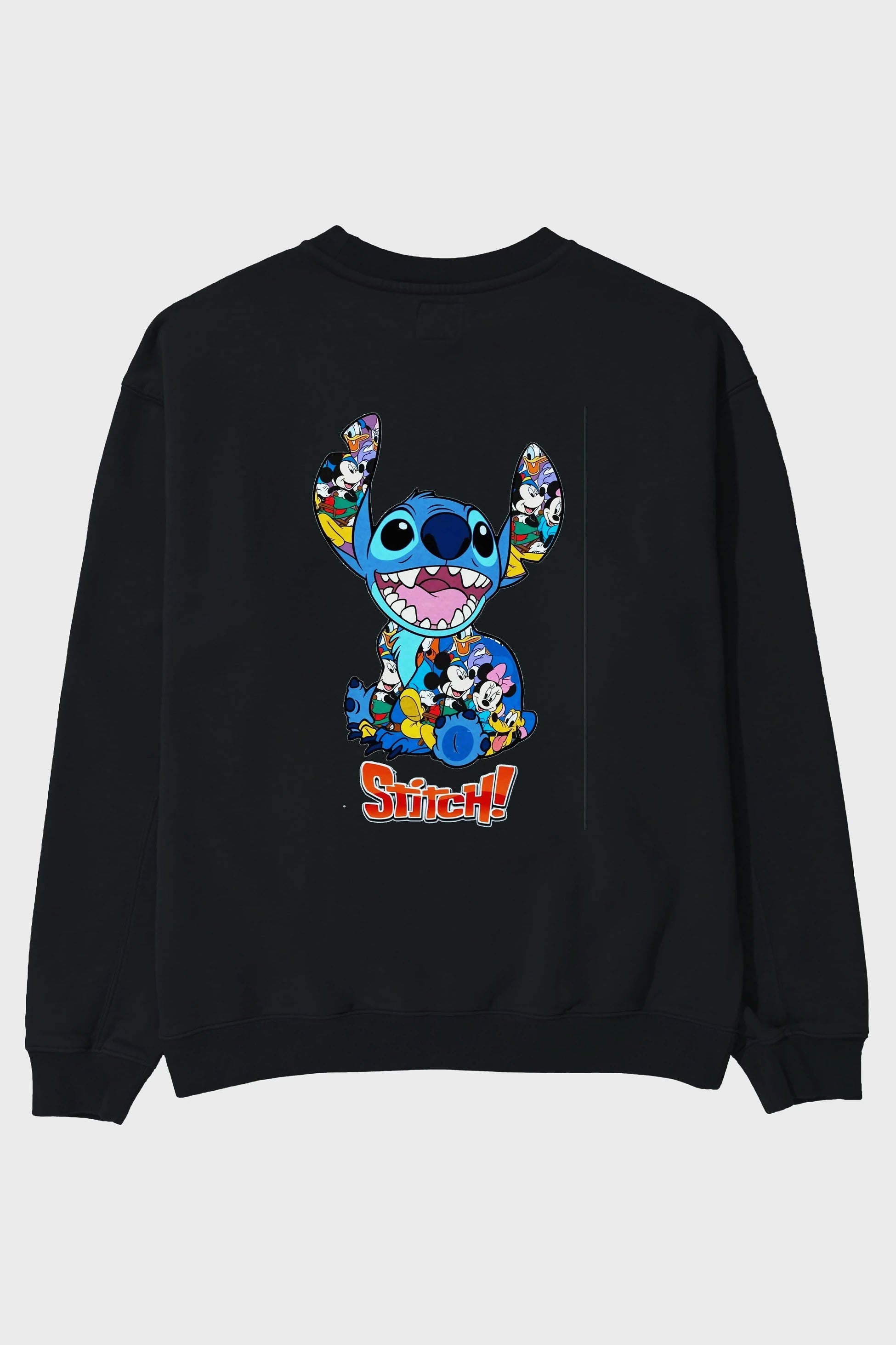 Stitch Arka Baskılı Oversize Sweatshirt Erkek Kadın Unisex