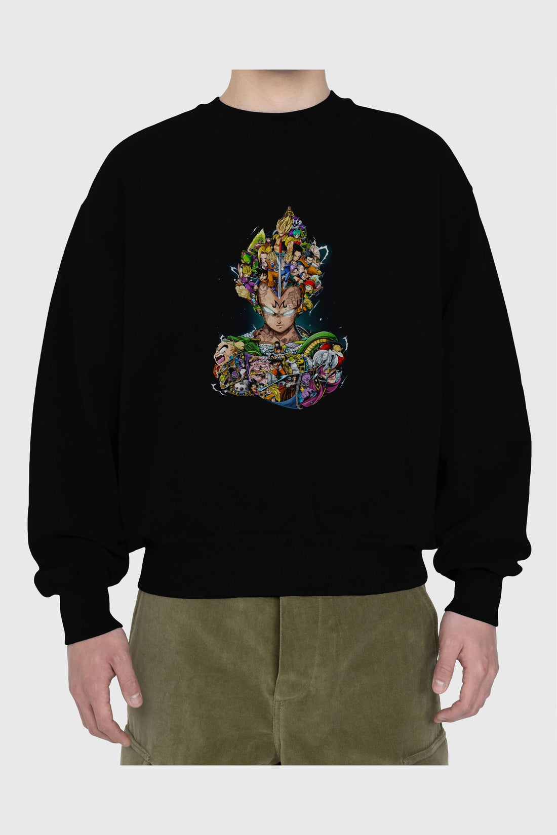 DRAGON BALL ART (3) Anime Ön Baskılı Oversize Sweatshirt Erkek Kadın Unisex
