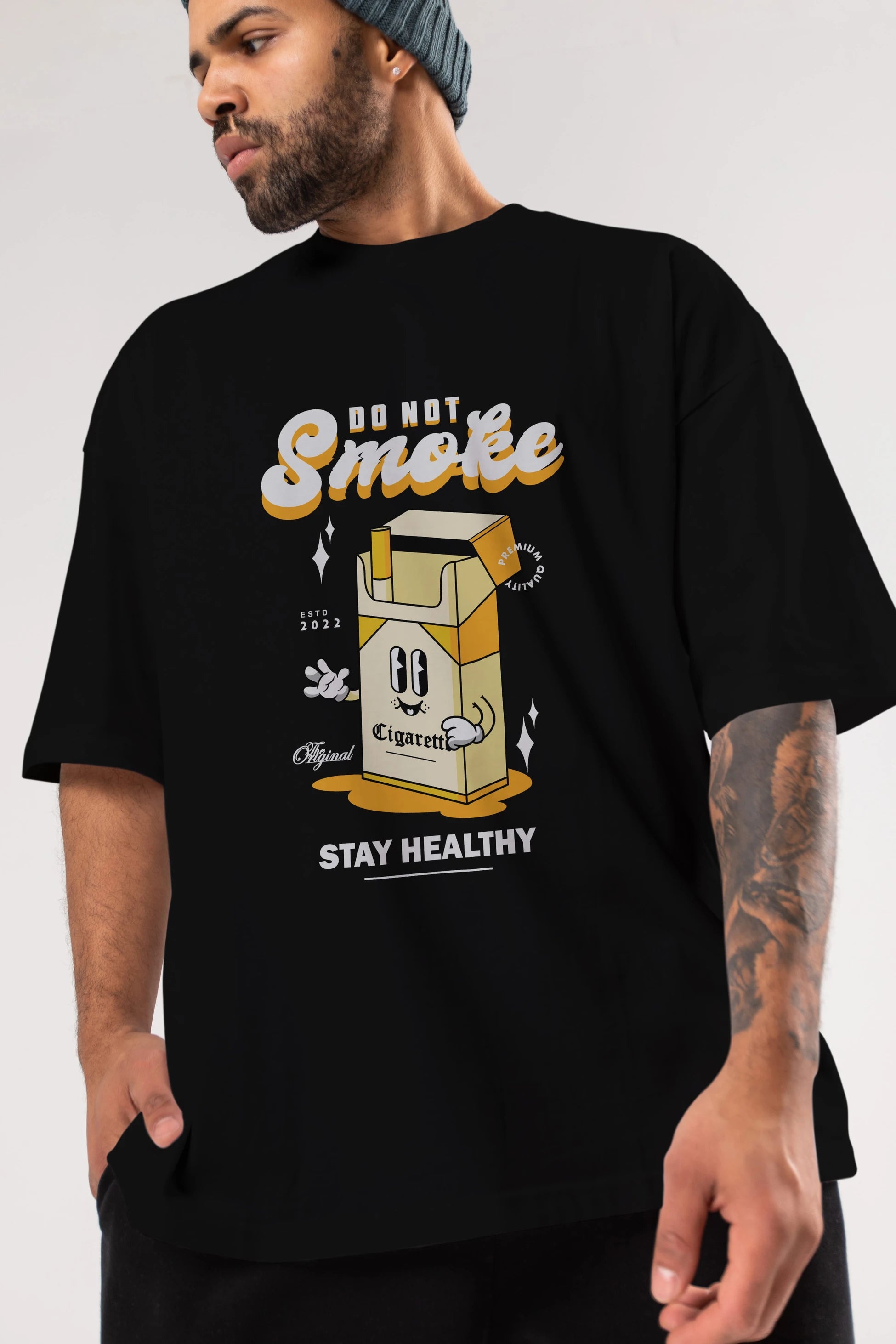 Do Not Smoke Ön Baskılı Oversize t-shirt Erkek Kadın Unisex