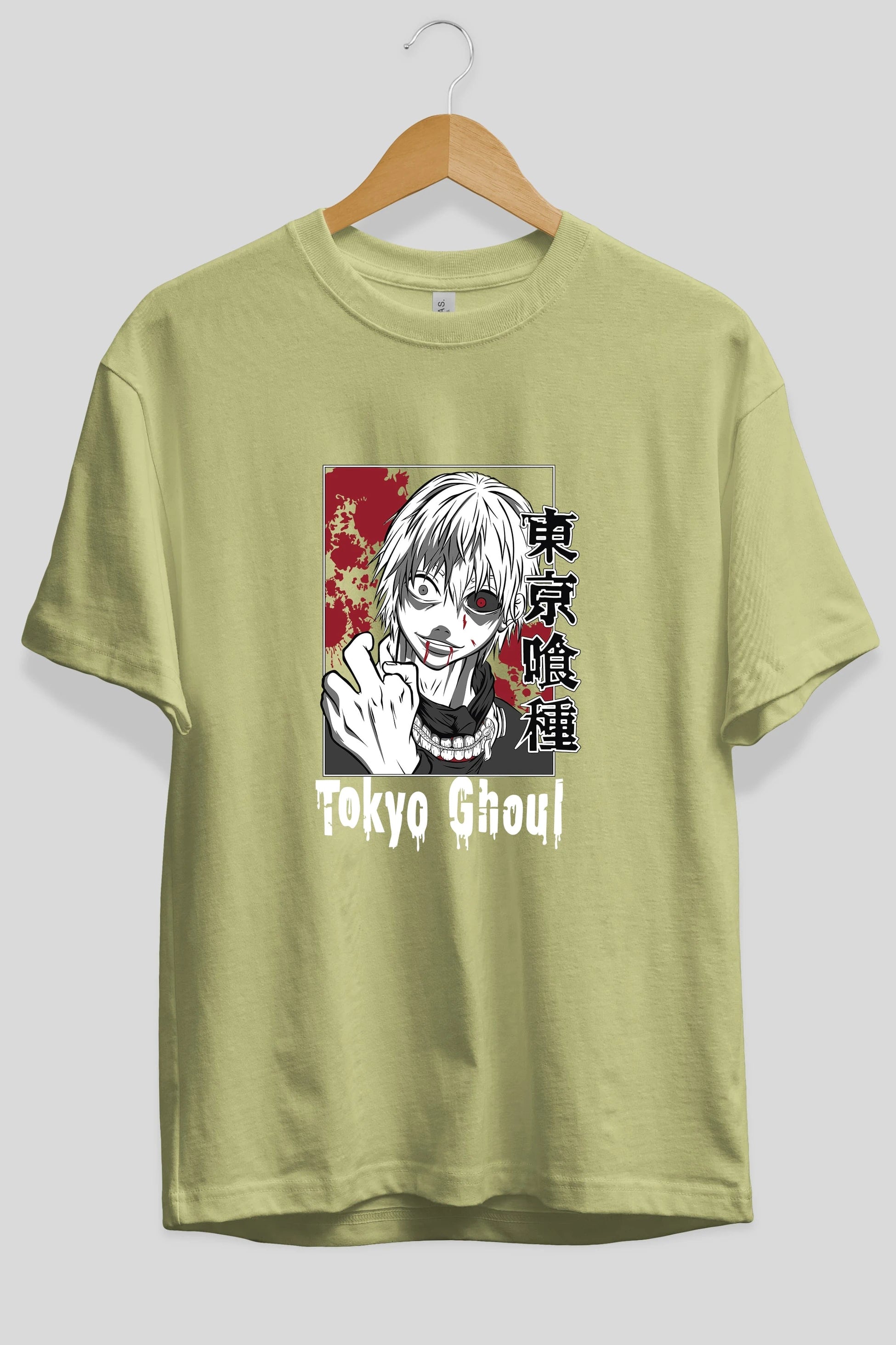 Kaneki Ken TOKYO GHOUL Anime Ön Baskılı Oversize t-shirt %100 pamuk Erkek Kadın Unisex