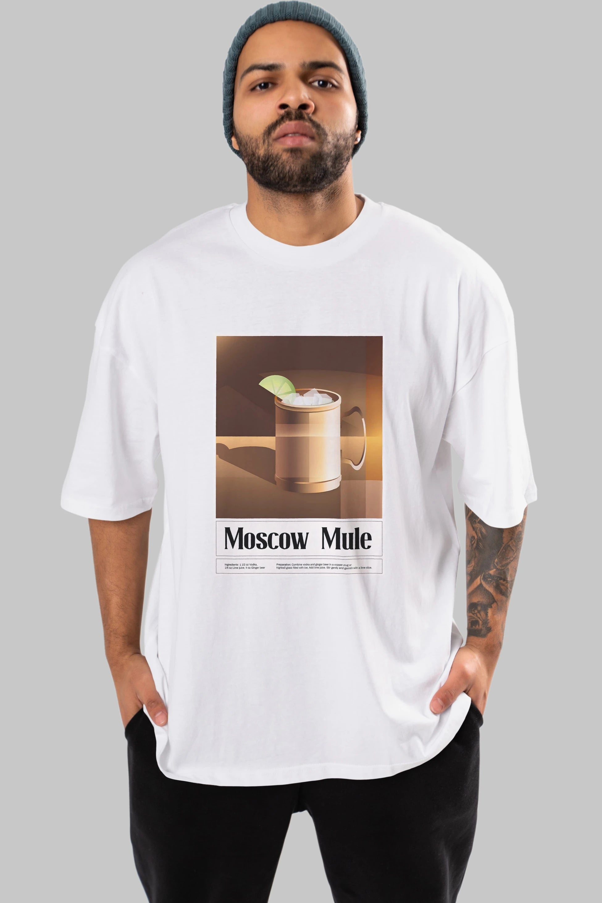 Moscow Mule 3 Ön Baskılı Oversize t-shirt Erkek Kadın Unisex %100 Pamuk Bisiklet Yaka tişort