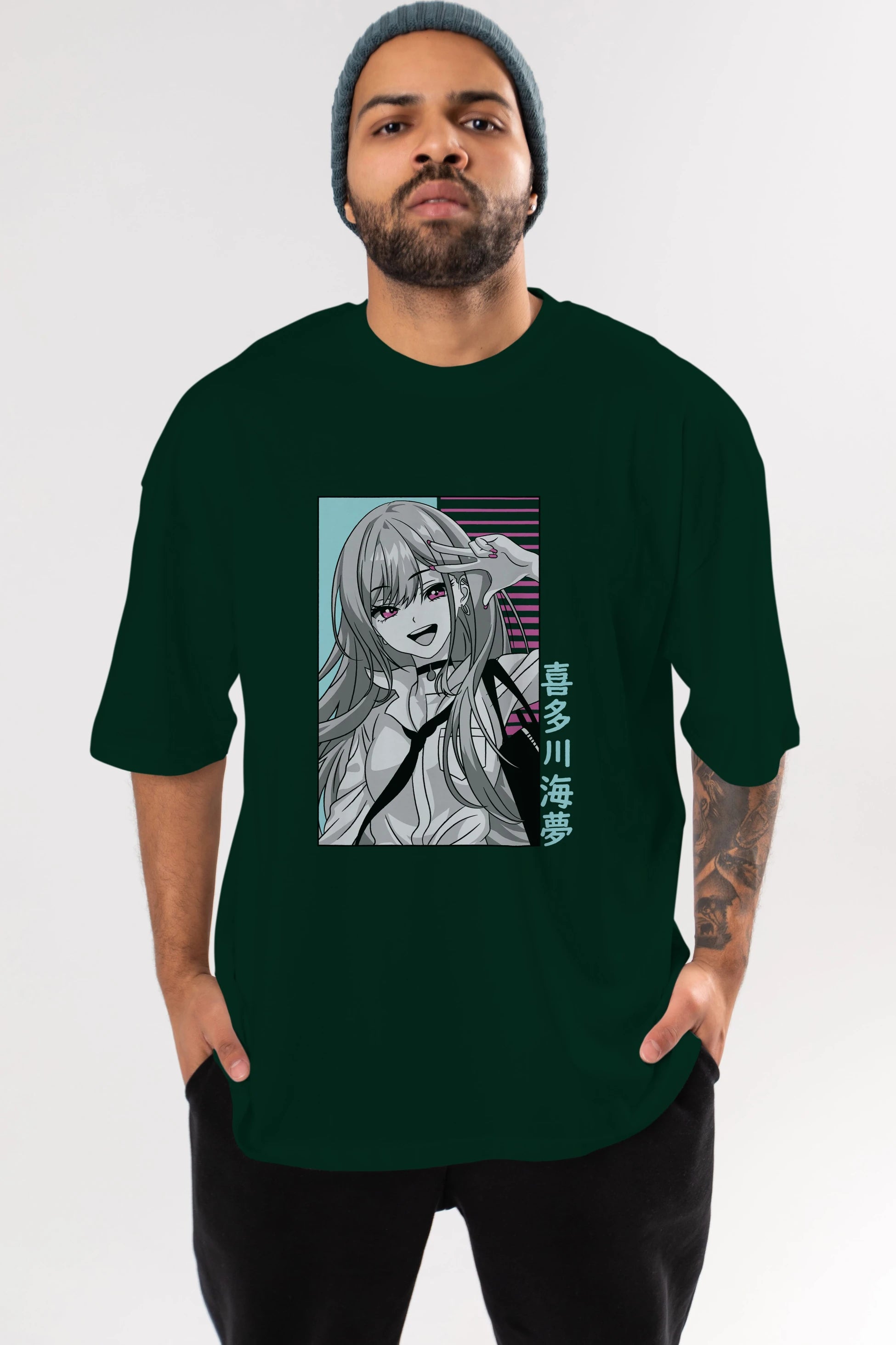 Marin Kitagawa 1 Anime Ön Baskılı Oversize t-shirt %100 pamuk Erkek Kadın Unisex