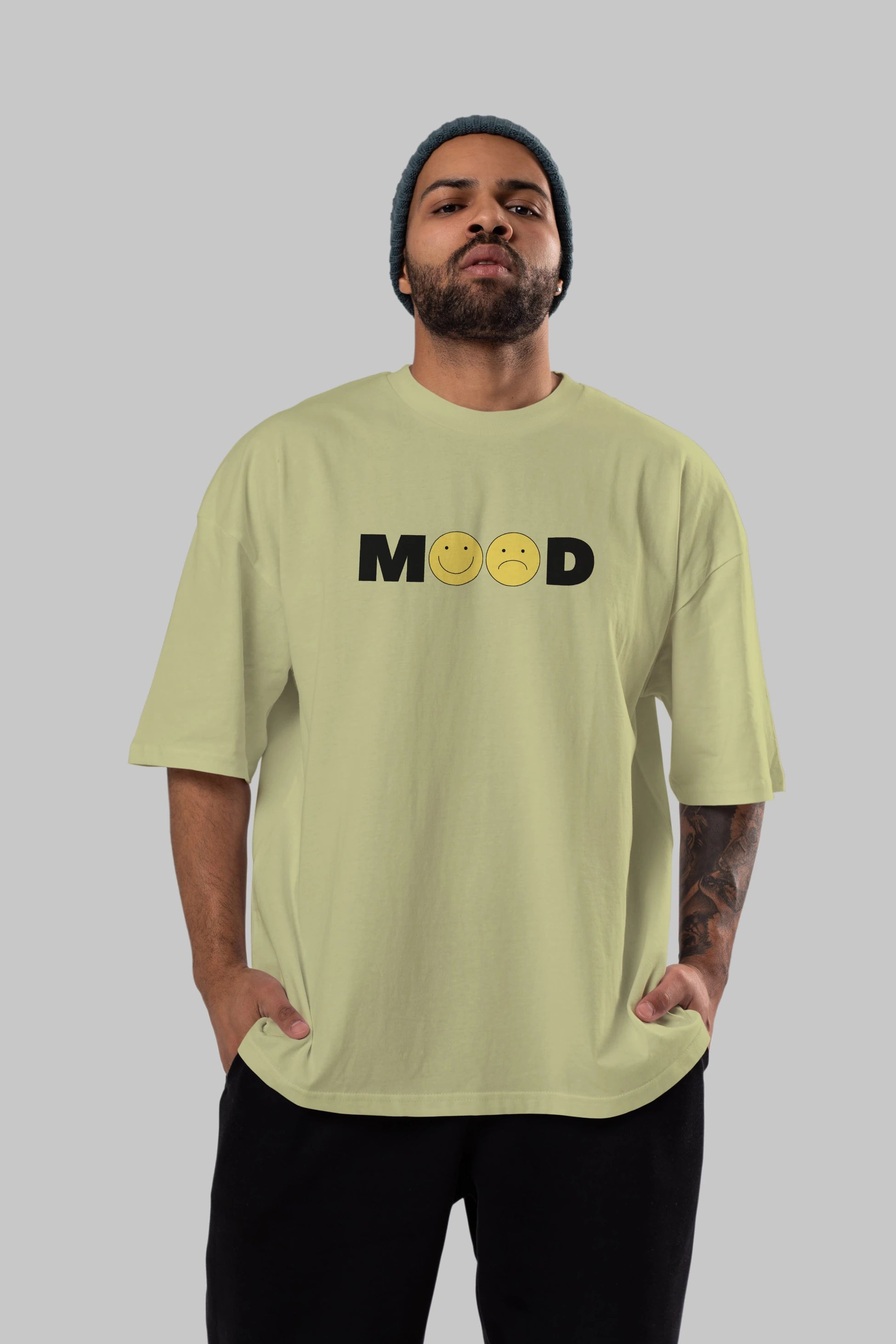 Mood Ön Baskılı Oversize t-shirt Erkek Kadın Unisex