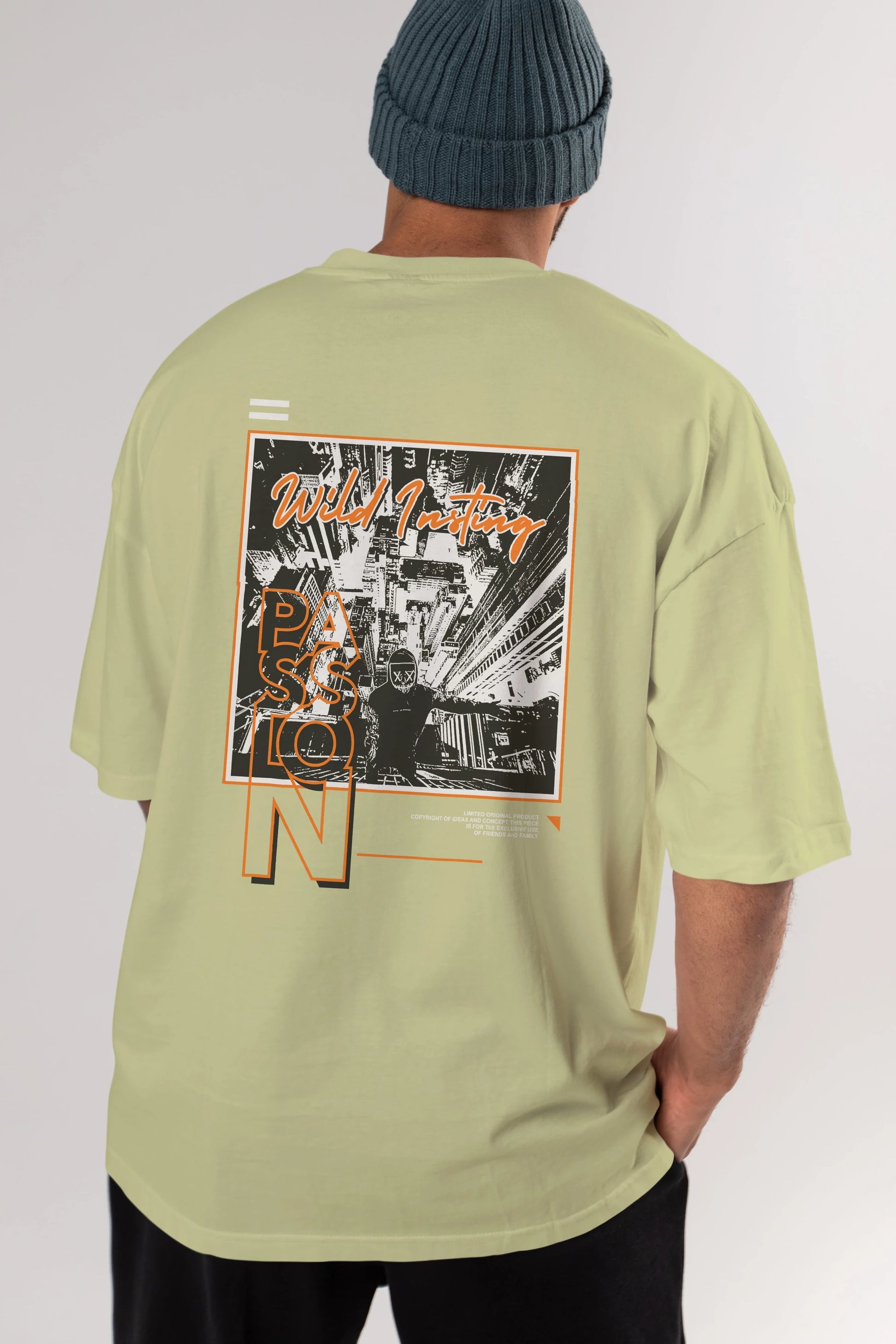 Wild Passion Arka Baskılı Oversize t-shirt Erkek Kadın Unisex