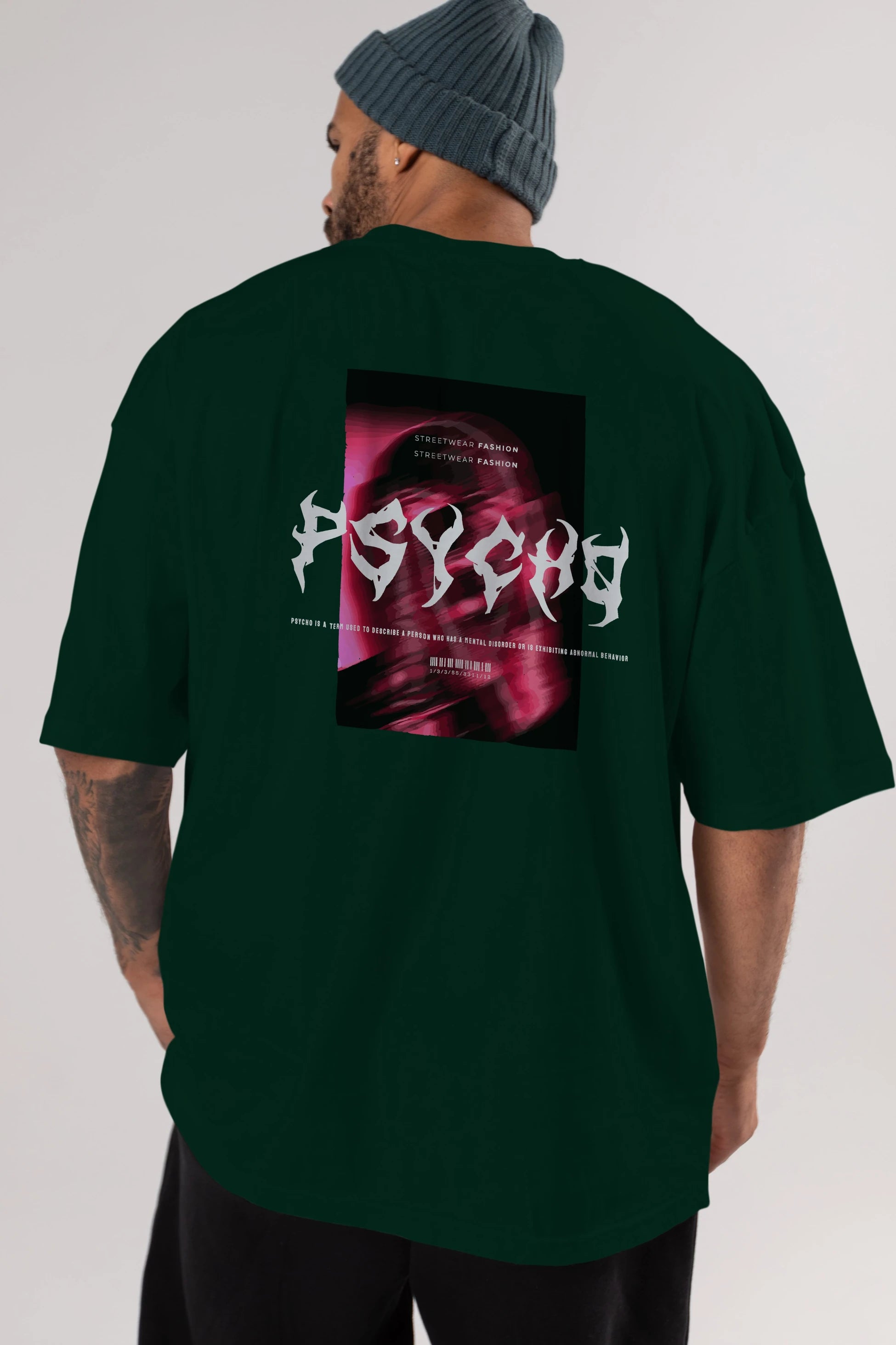 Psycho Streetwear Arka Baskılı Oversize t-shirt Erkek Kadın Unisex