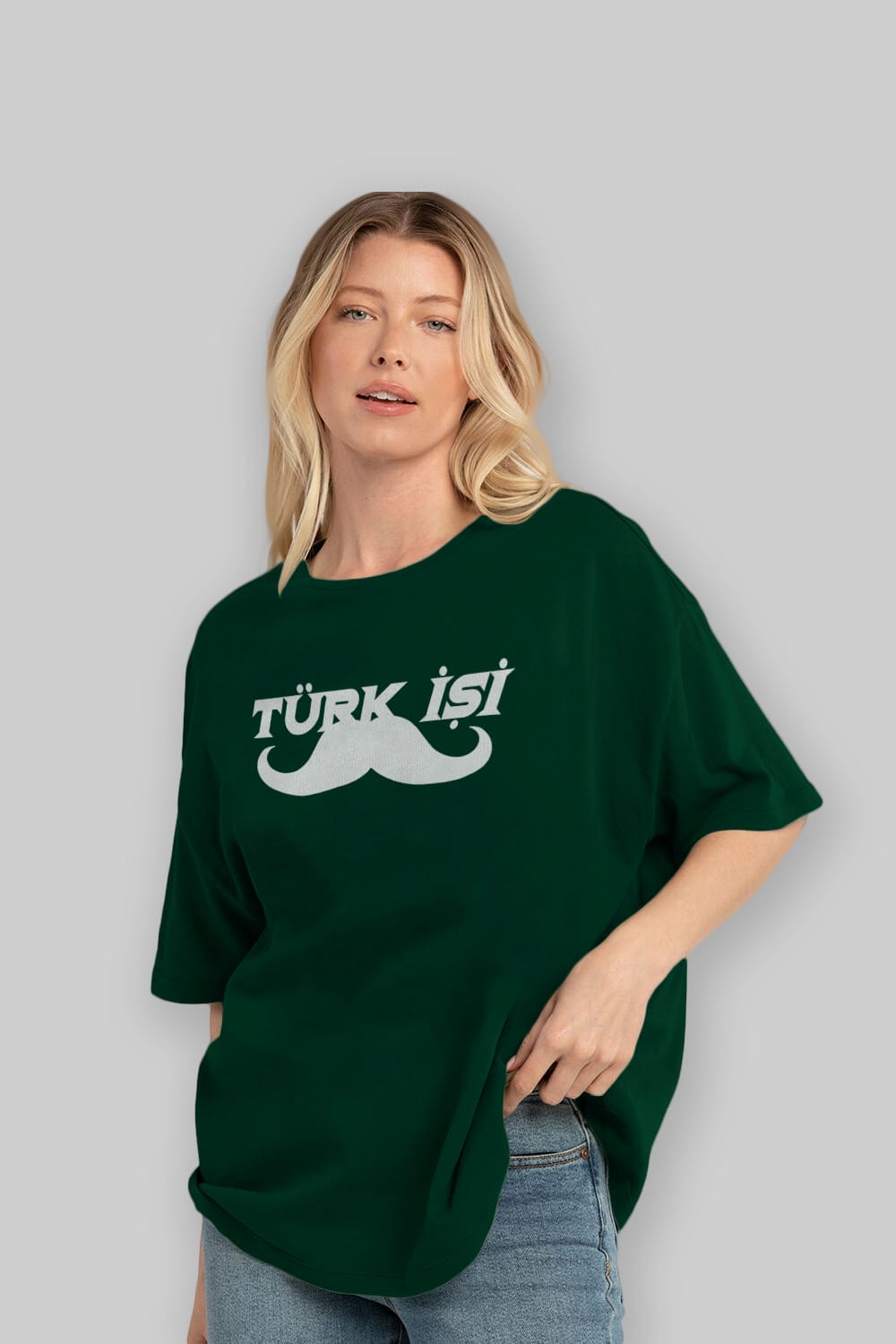 Türk İşi Ön Baskılı Oversize t-shirt %100 pamuk Erkek Kadın Unisex