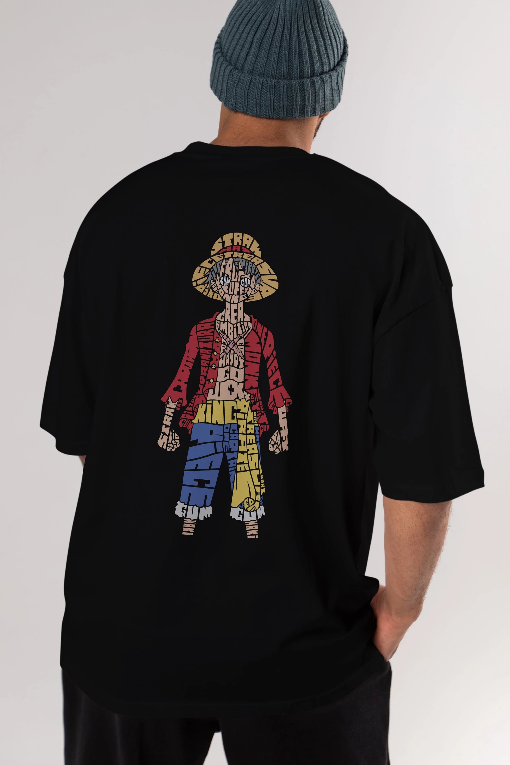 One Piece Arka Baskılı Oversize t-shirt %100 pamuk Erkek Kadın Unisex