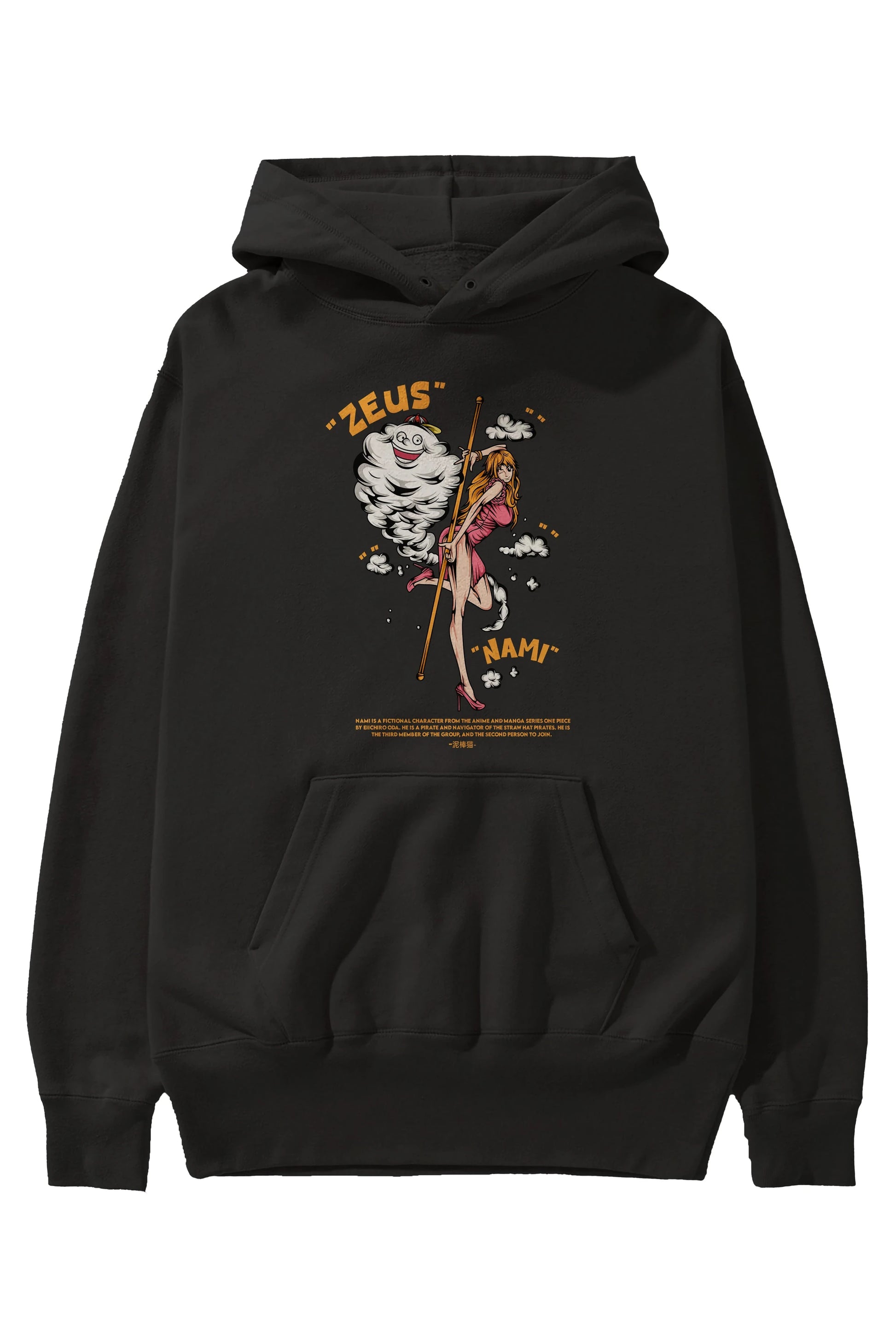 Zeus Nami Anime Ön Baskılı Hoodie Oversize Kapüşonlu Sweatshirt Erkek Kadın Unisex