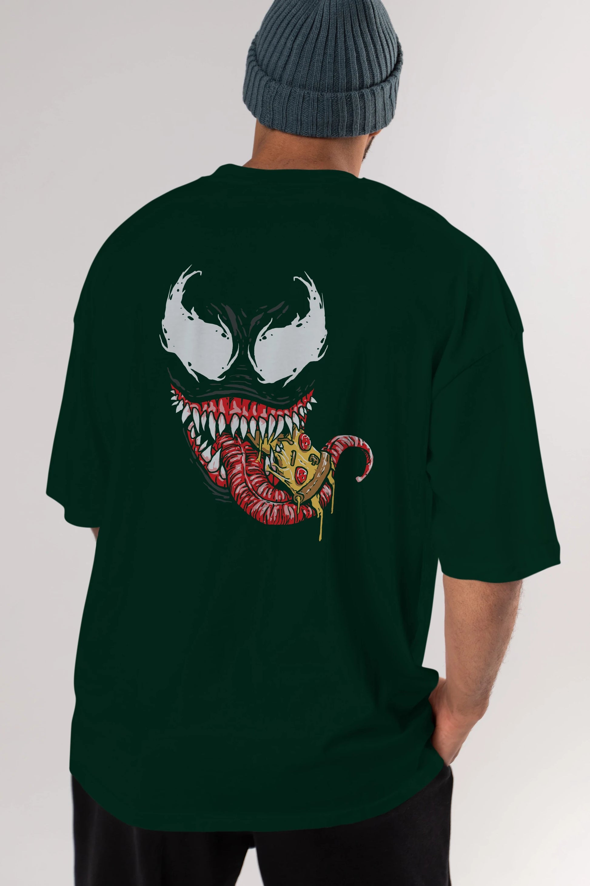 Venom (1) Arka Baskılı Oversize t-shirt Erkek Kadın Unisex %100 Pamuk Bisiklet Yaka tişort