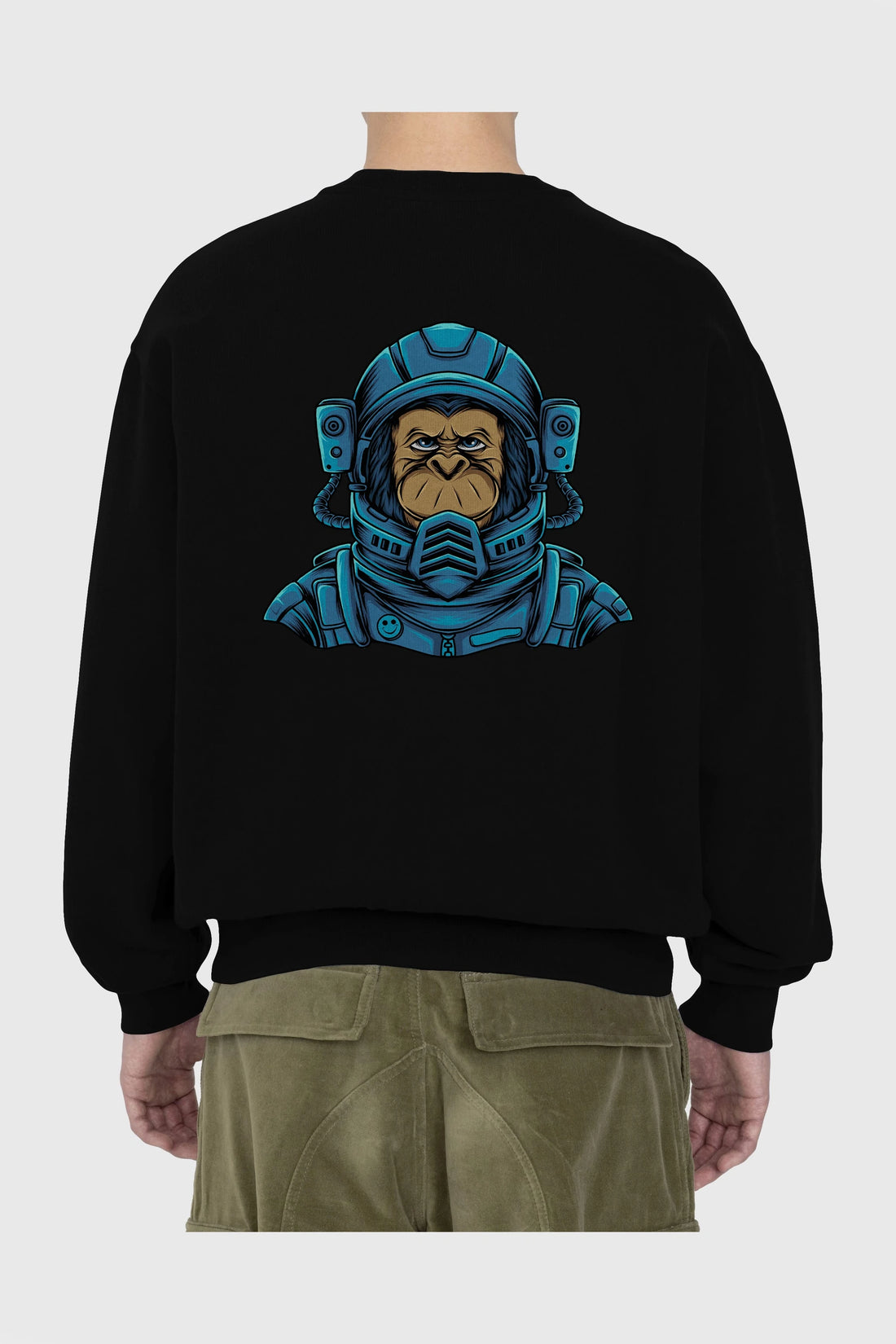 Astromonkey Arka Baskılı Oversize Sweatshirt Erkek Kadın Unisex