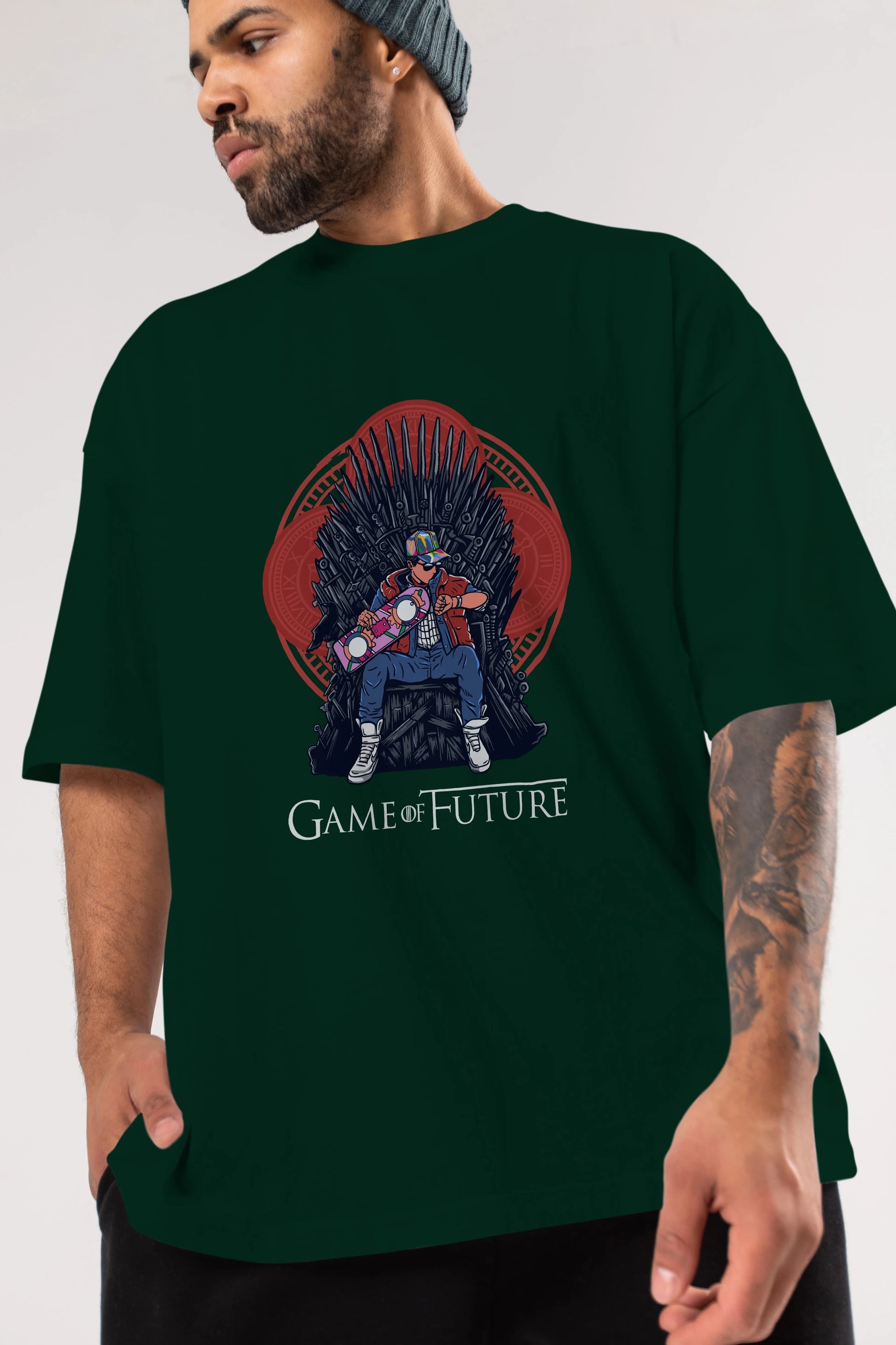 Game Of Future Ön Baskılı Oversize t-shirt Erkek Kadın Unisex %100 Pamuk tişort