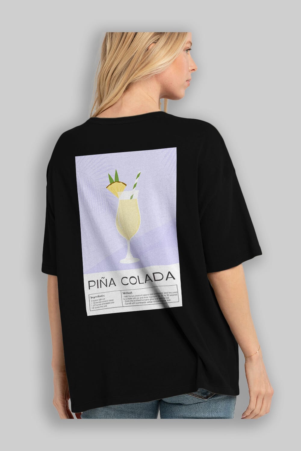 PIna Colada 6 Arka Baskılı Oversize t-shirt Erkek Kadın Unisex %100 Pamuk Bisiklet Yaka tişort