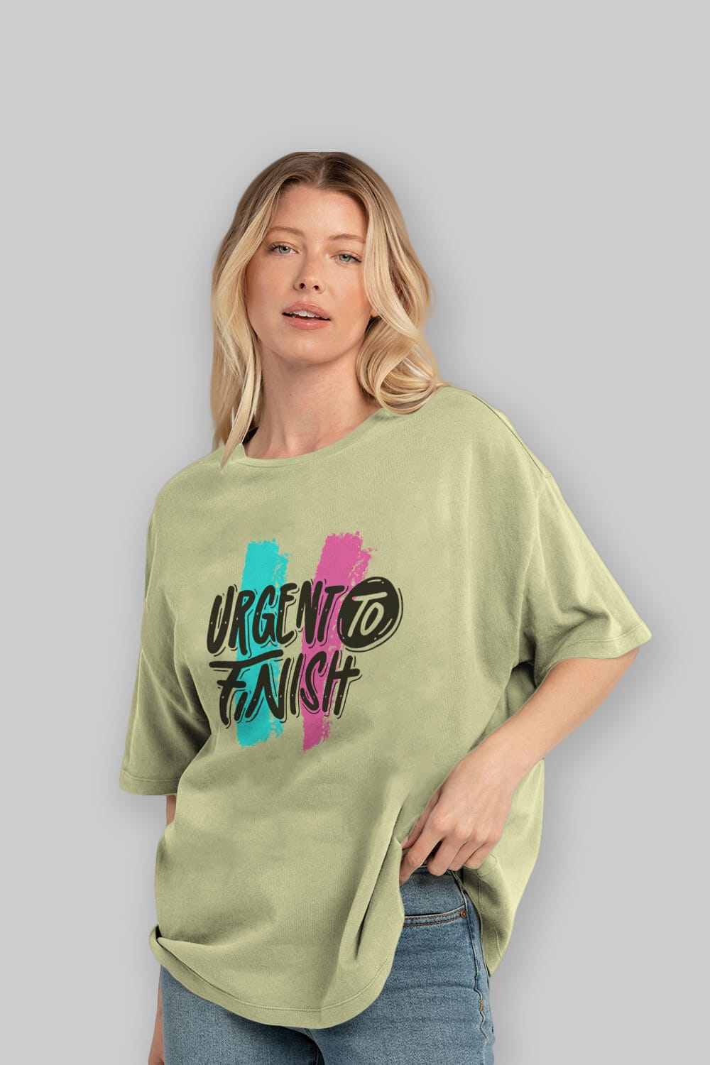 Urgent To Finish Ön Baskılı Oversize t-shirt Erkek Kadın Unisex
