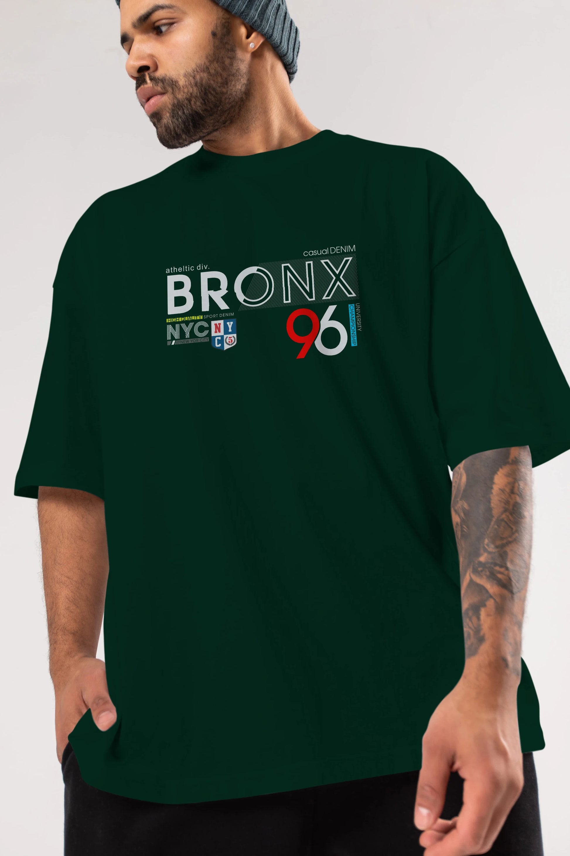 Bronx 96 Ön Baskılı Oversize t-shirt Erkek Kadın Unisex