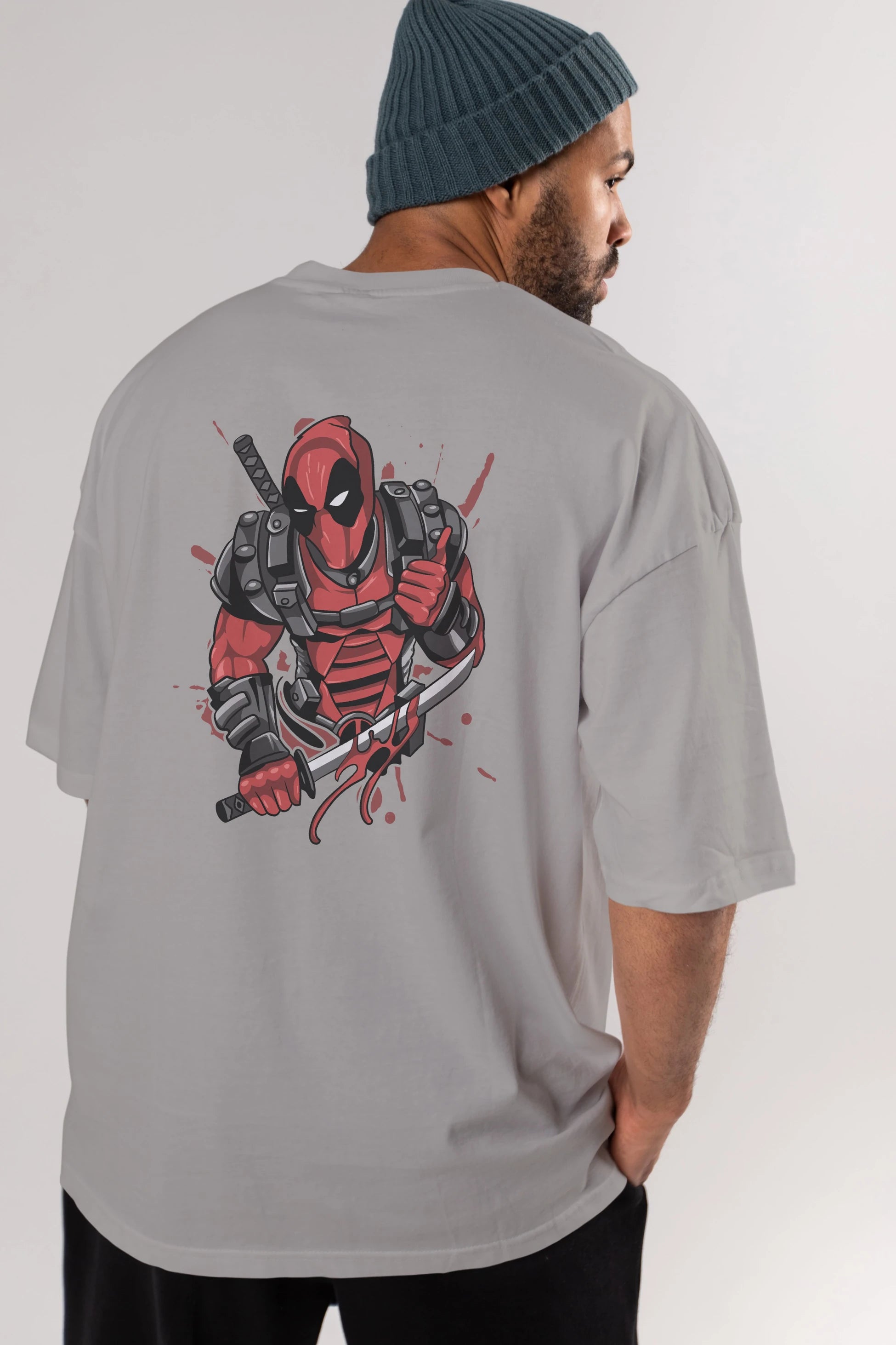 Deadpool (12) Arka Baskılı Oversize t-shirt Erkek Kadın Unisex %100 Pamuk Bisiklet Yaka tişort