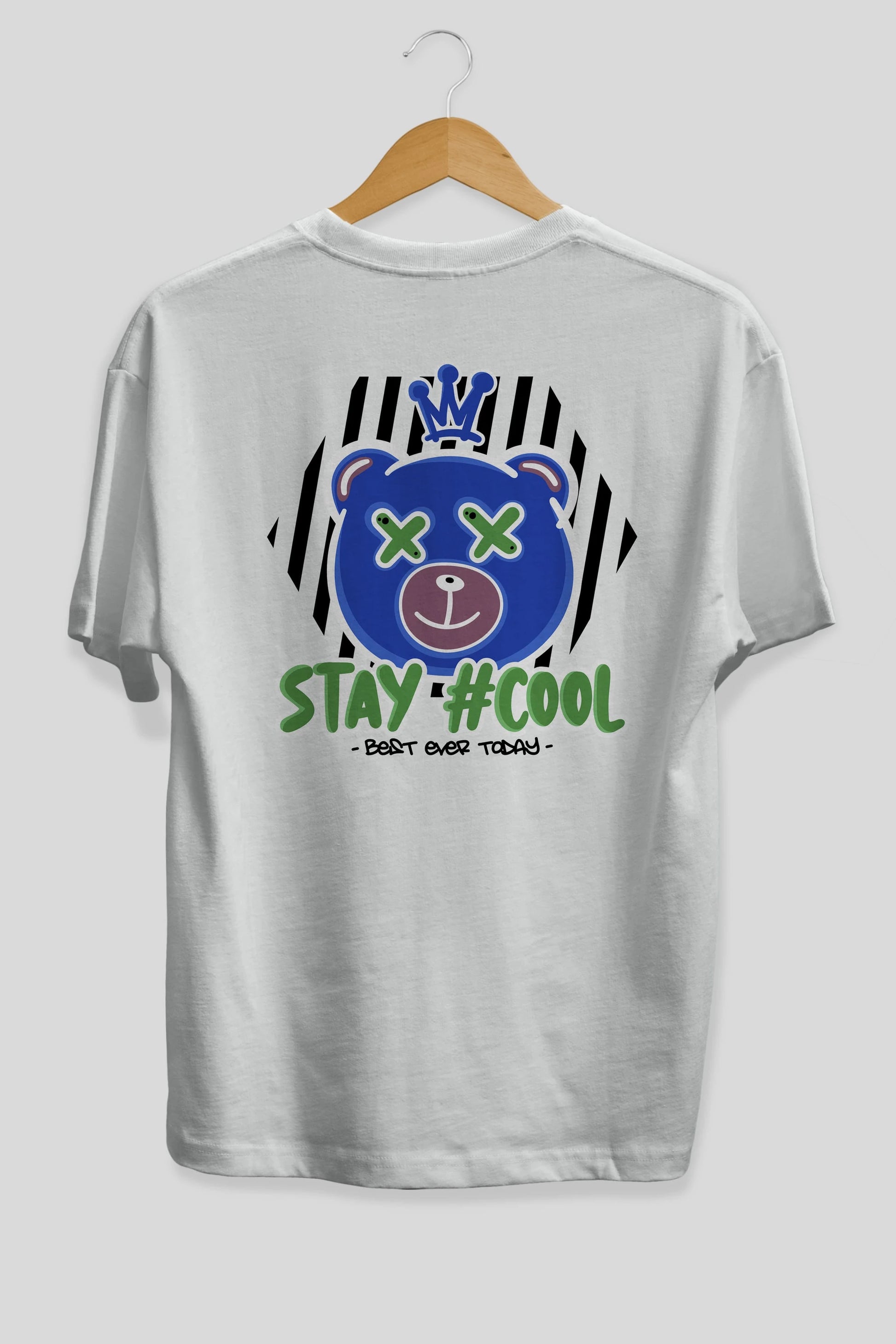 Stay Cool Bear Arka Baskılı Oversize t-shirt Erkek Kadın Unisex