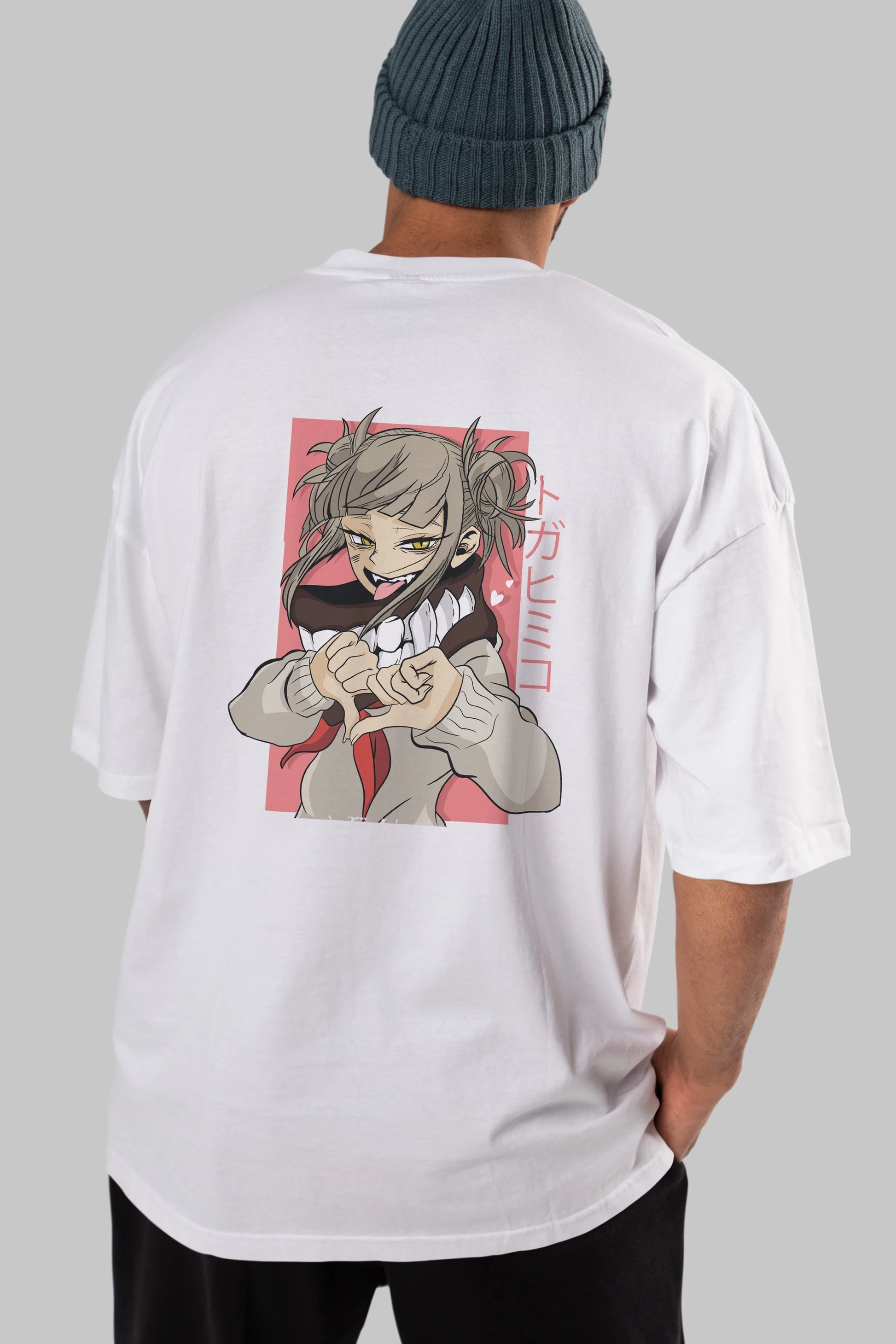 Himiko Toga Anime Arka Baskılı Oversize t-shirt Erkek Kadın Unisex