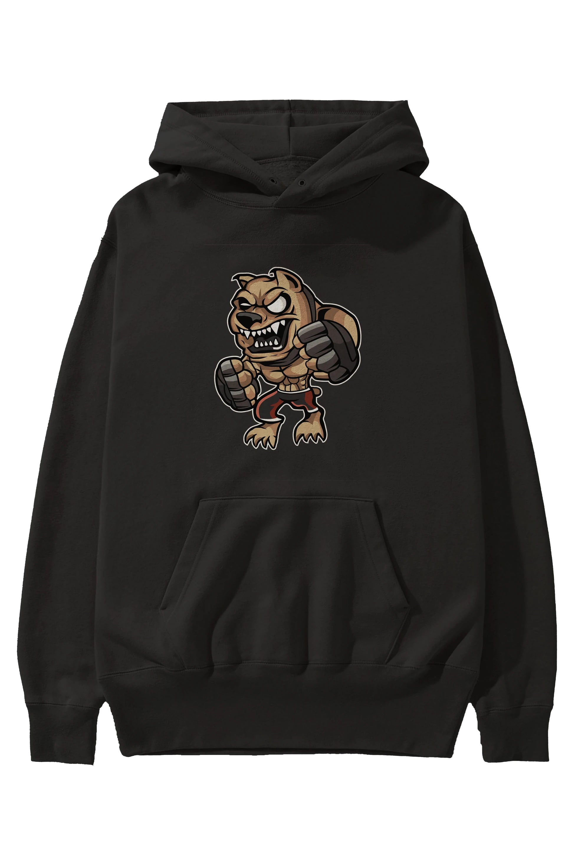 MMA Dog Ön Baskılı Hoodie Oversize Kapüşonlu Sweatshirt Erkek Kadın Unisex