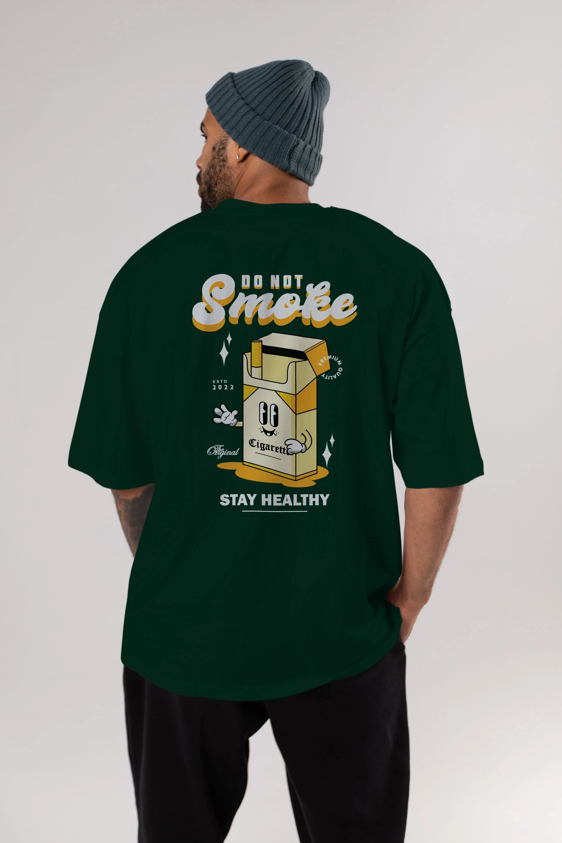 Do Not Smoke Arka Baskılı Oversize t-shirt Erkek Kadın Unisex