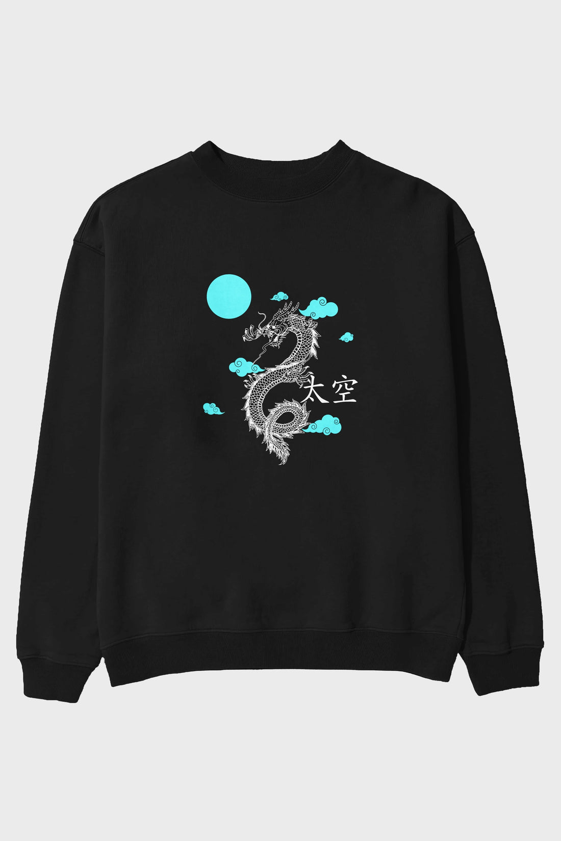 Chinese Dragon Ön Baskılı Oversize Sweatshirt Erkek Kadın Unisex