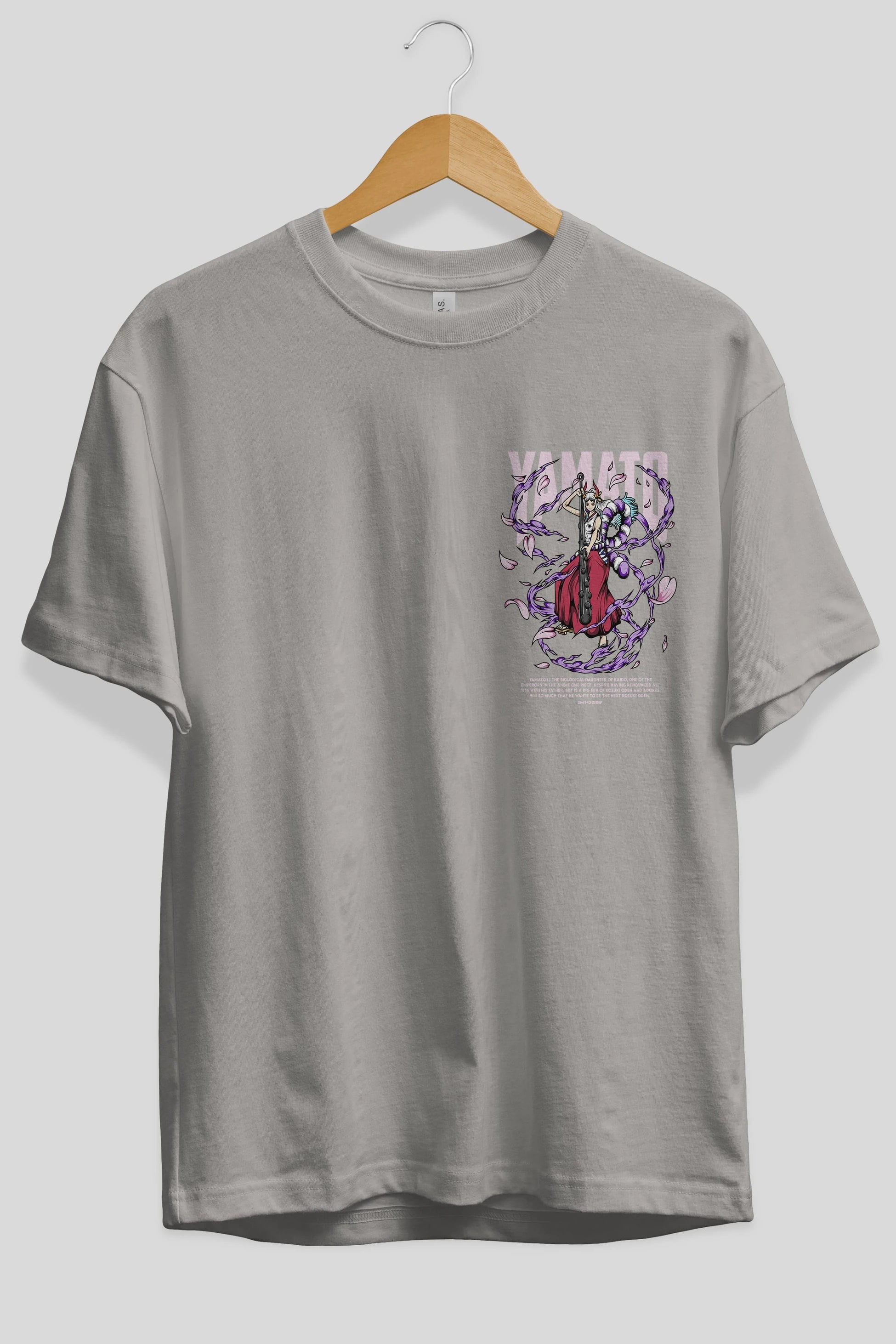 Yamato Ön Sol Baskılı Oversize t-shirt Erkek Kadın Unisex %100 Pamuk Bisiklet Yaka tişort