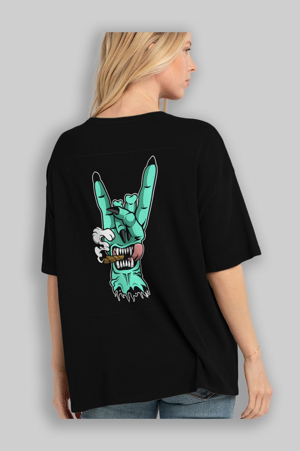 Metal Sign Arka Baskılı Oversize t-shirt Erkek Kadın Unisex %100 Pamuk tişort
