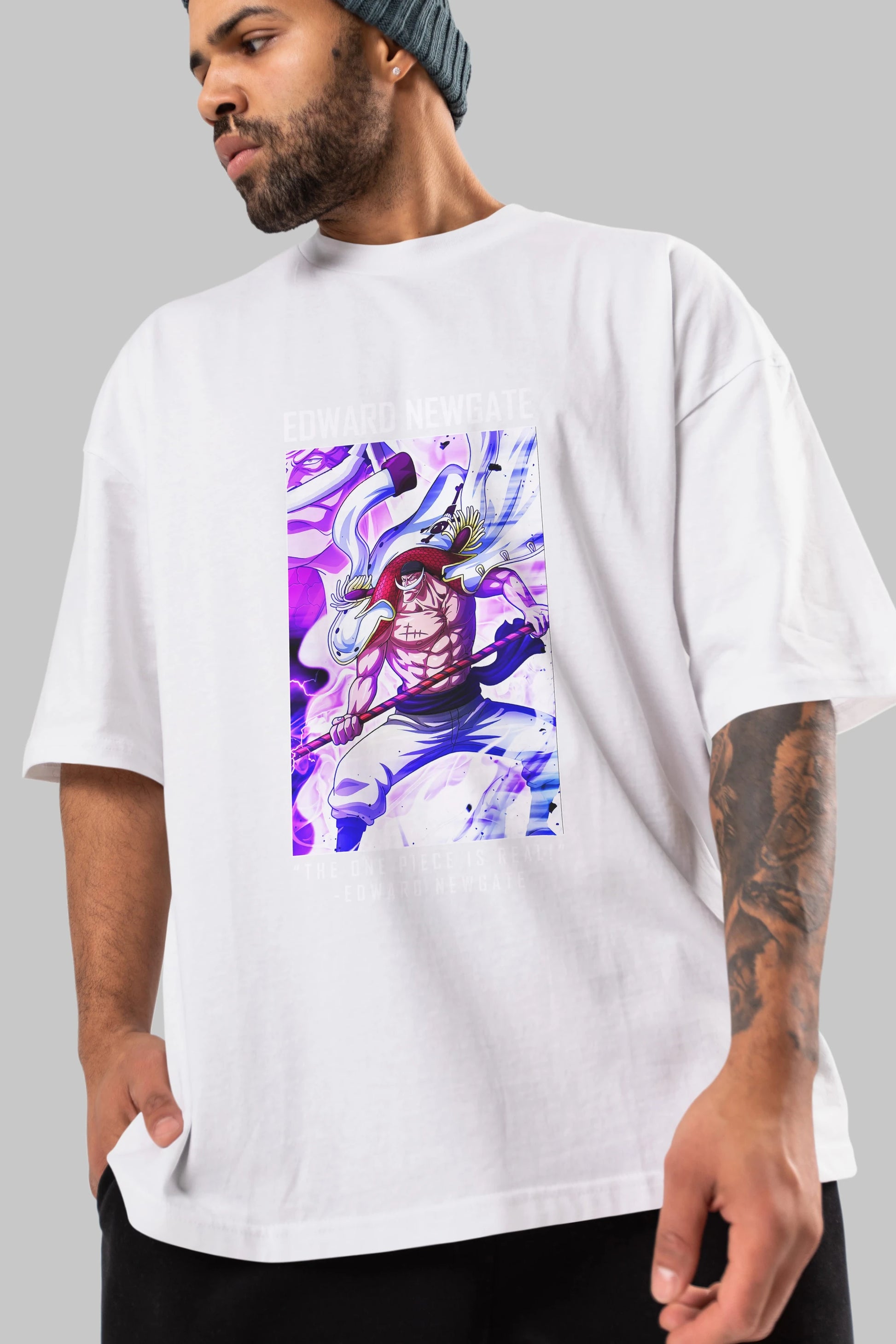 Edward Newgate Anime Ön Baskılı Oversize t-shirt Erkek Kadın Unisex