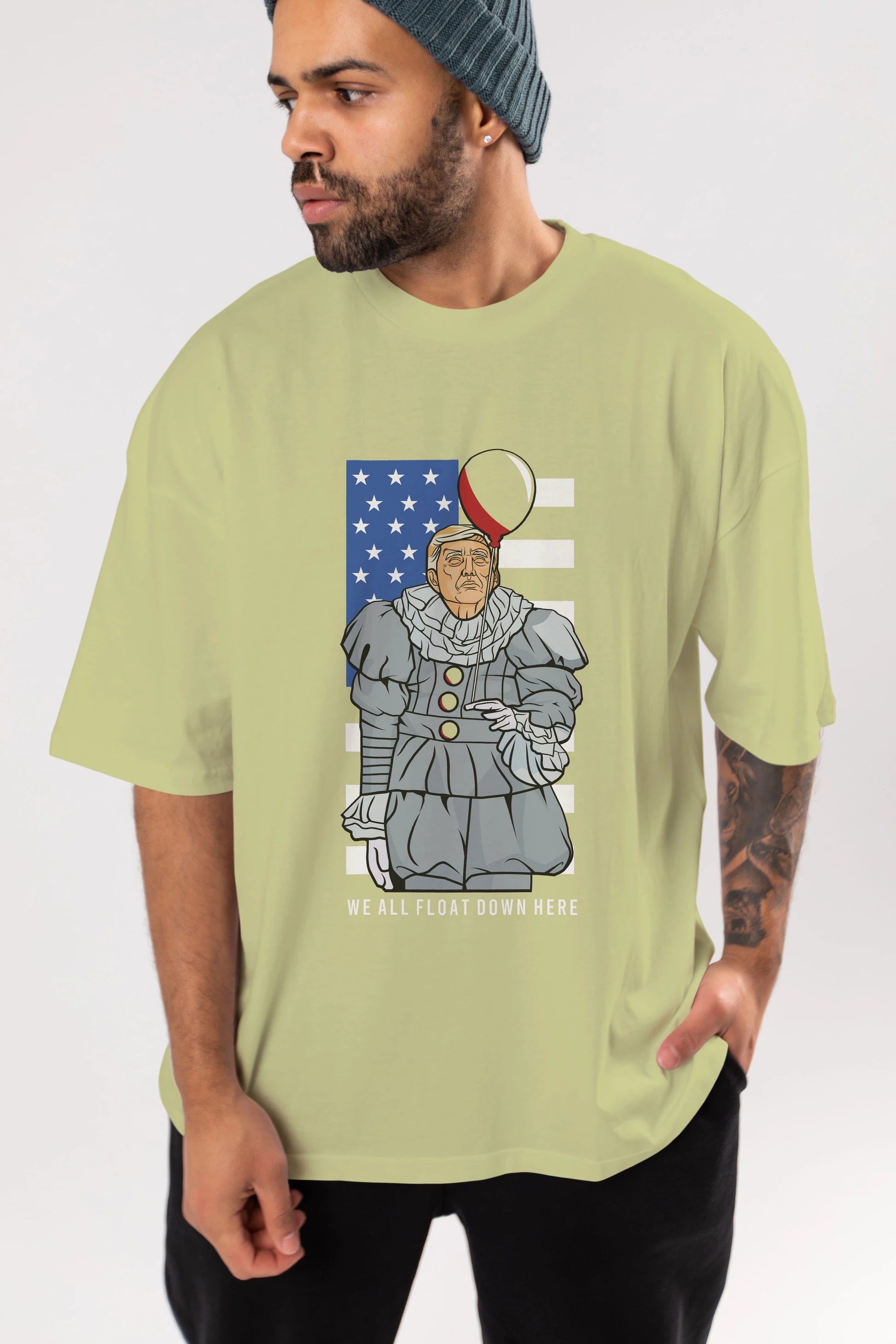 It Trump Ön Baskılı Oversize t-shirt Erkek Kadın Unisex %100 Pamuk tişort