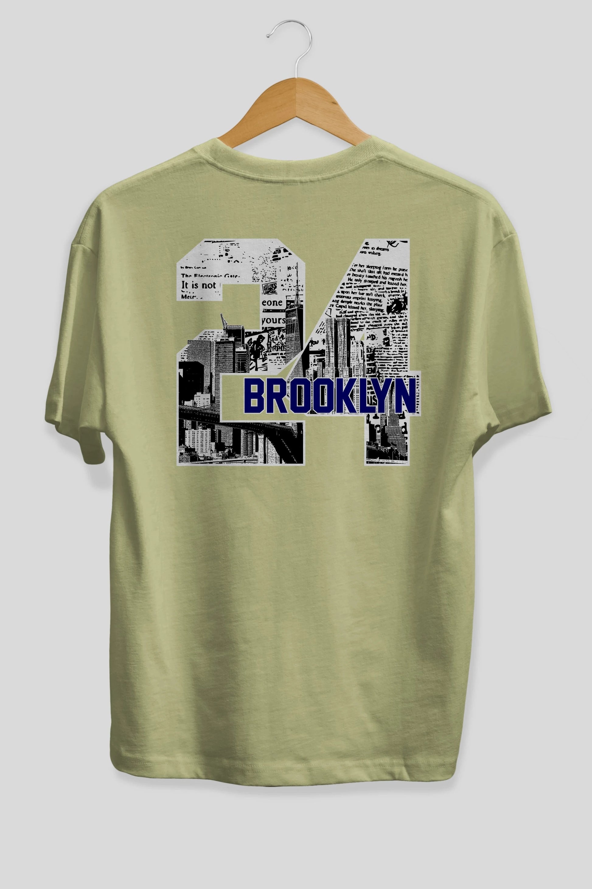 Brooklyn 24 Arka Baskılı Oversize t-shirt Erkek Kadın Unisex