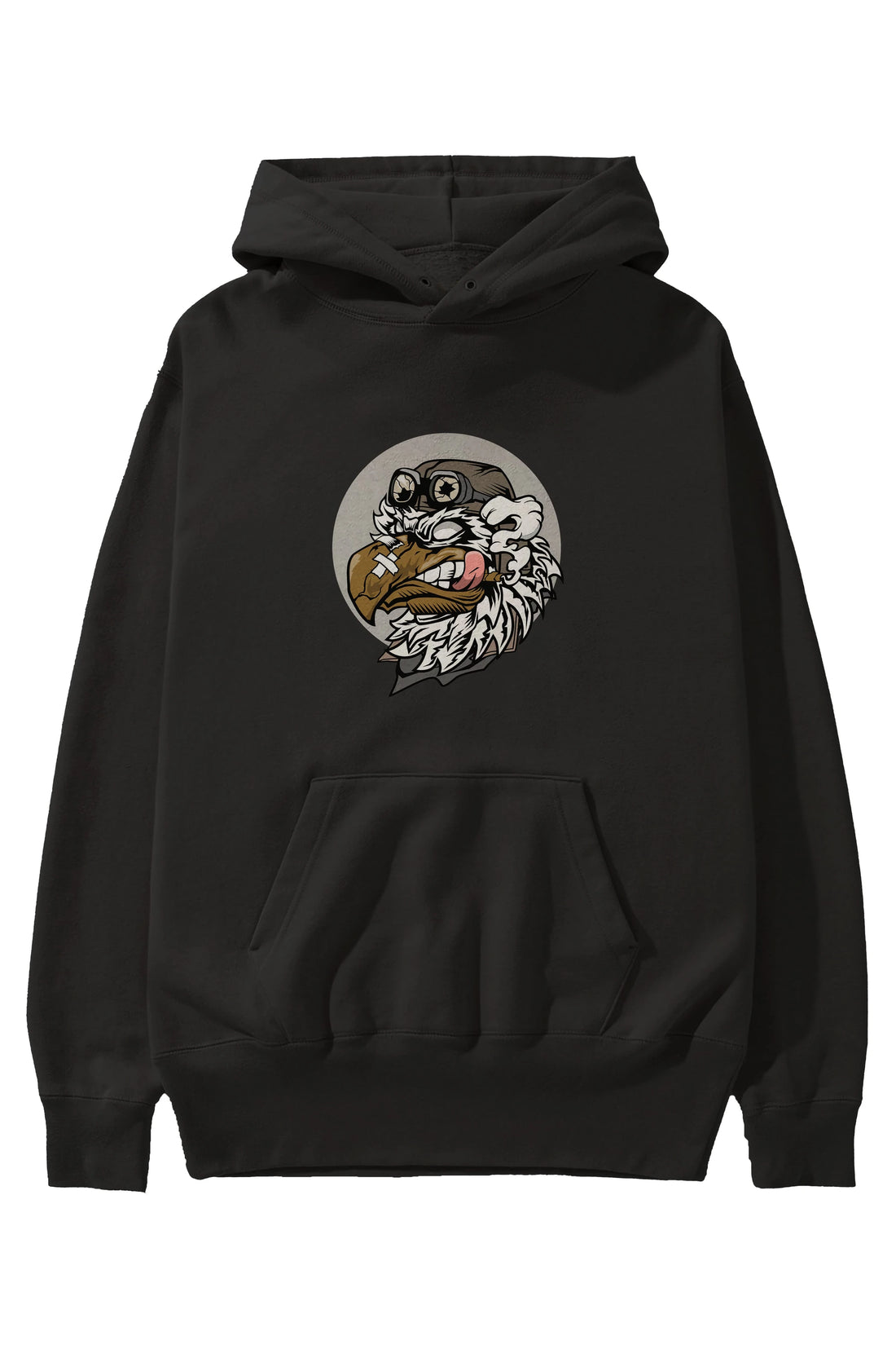 Bird Pilot Ön Baskılı Hoodie Oversize Kapüşonlu Sweatshirt Erkek Kadın Unisex