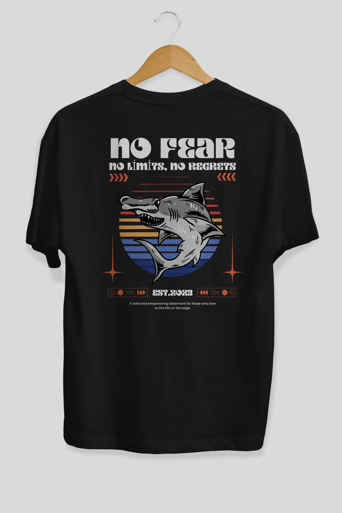 No Fear Yazılı Arka Baskılı Oversize t-shirt Erkek Kadın Unisex