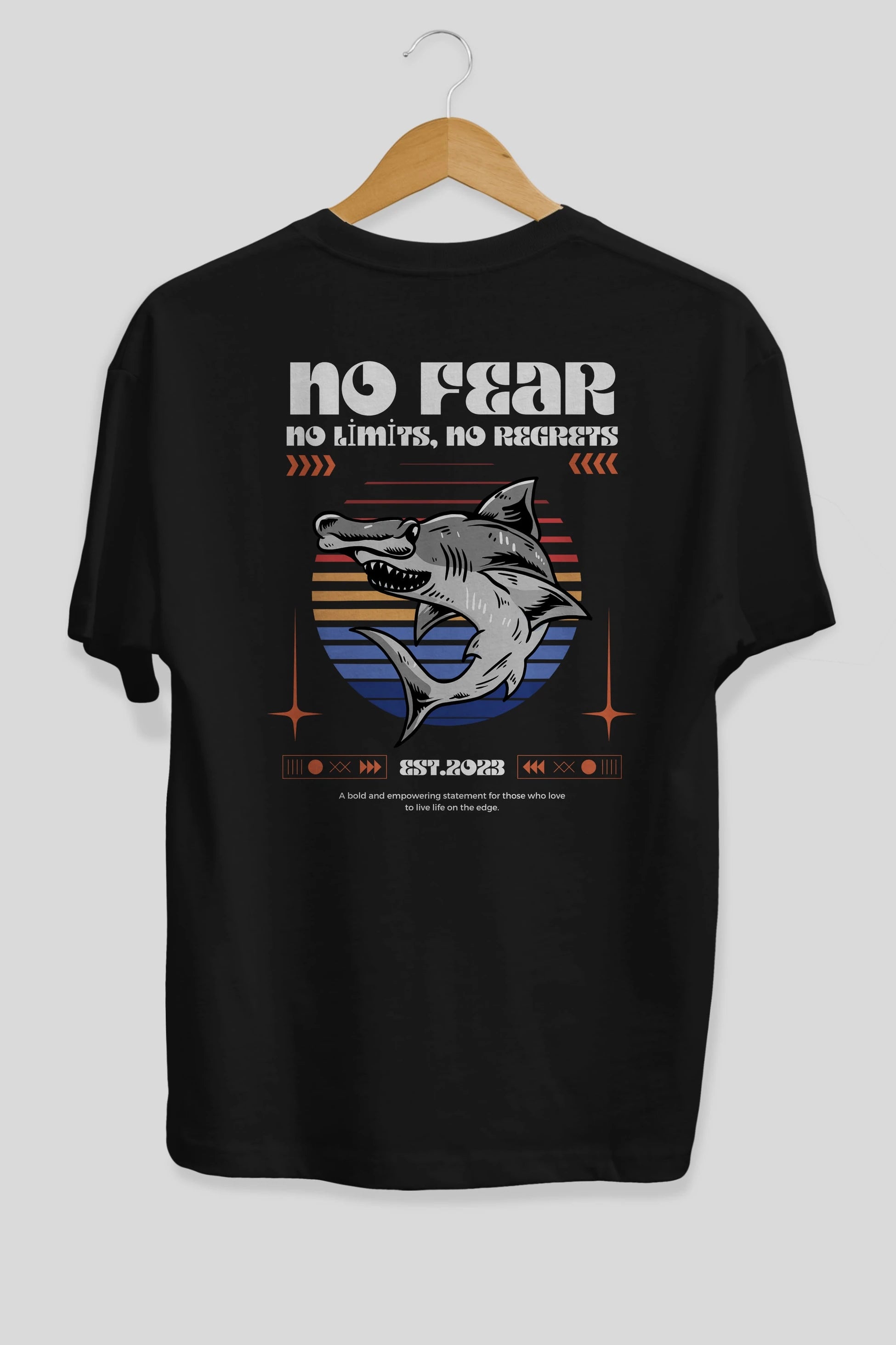 No Fear Yazılı Arka Baskılı Oversize t-shirt Erkek Kadın Unisex