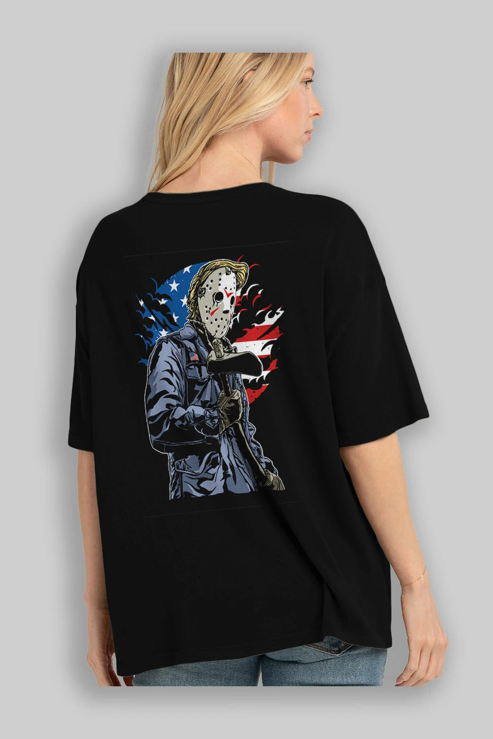 American Killer Arka Baskılı Oversize t-shirt Erkek Kadın Unisex %100 Pamuk