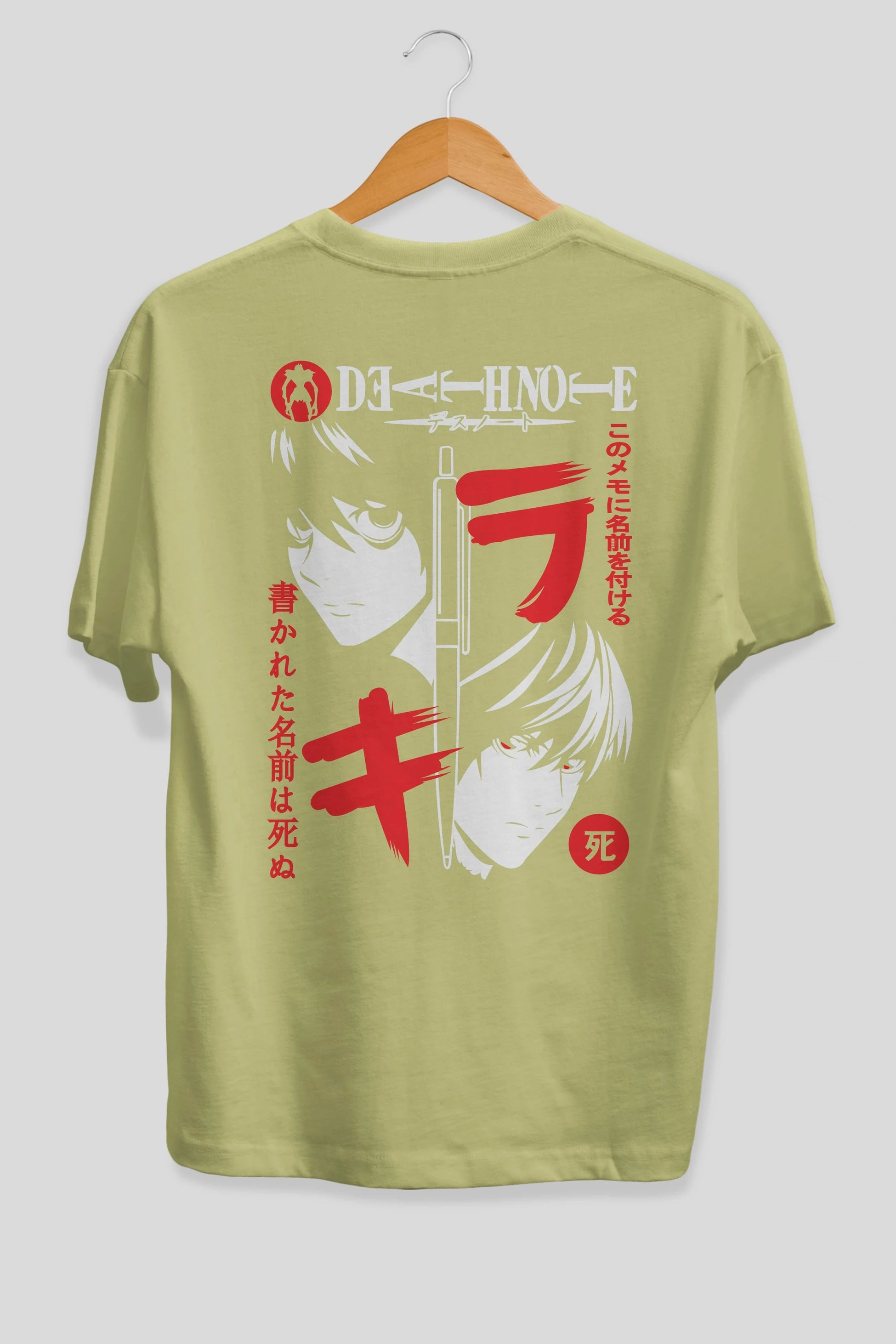 DEATHNOTE L vs KIRA Anime Arka Baskılı Oversize t-shirt Erkek Kadın Unisex