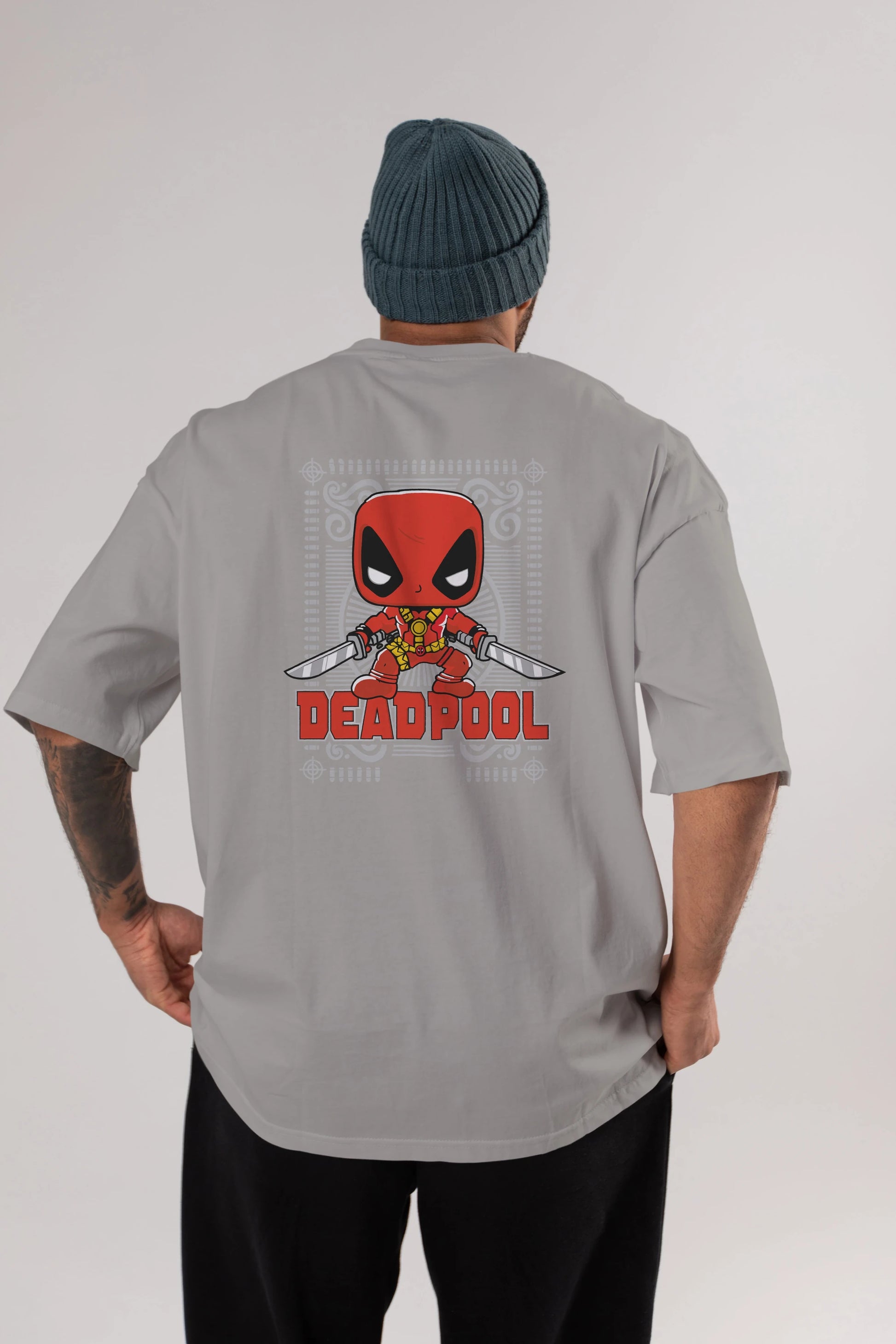 Deadpool (17) Arka Baskılı Oversize t-shirt Erkek Kadın Unisex %100 Pamuk Bisiklet Yaka tişort