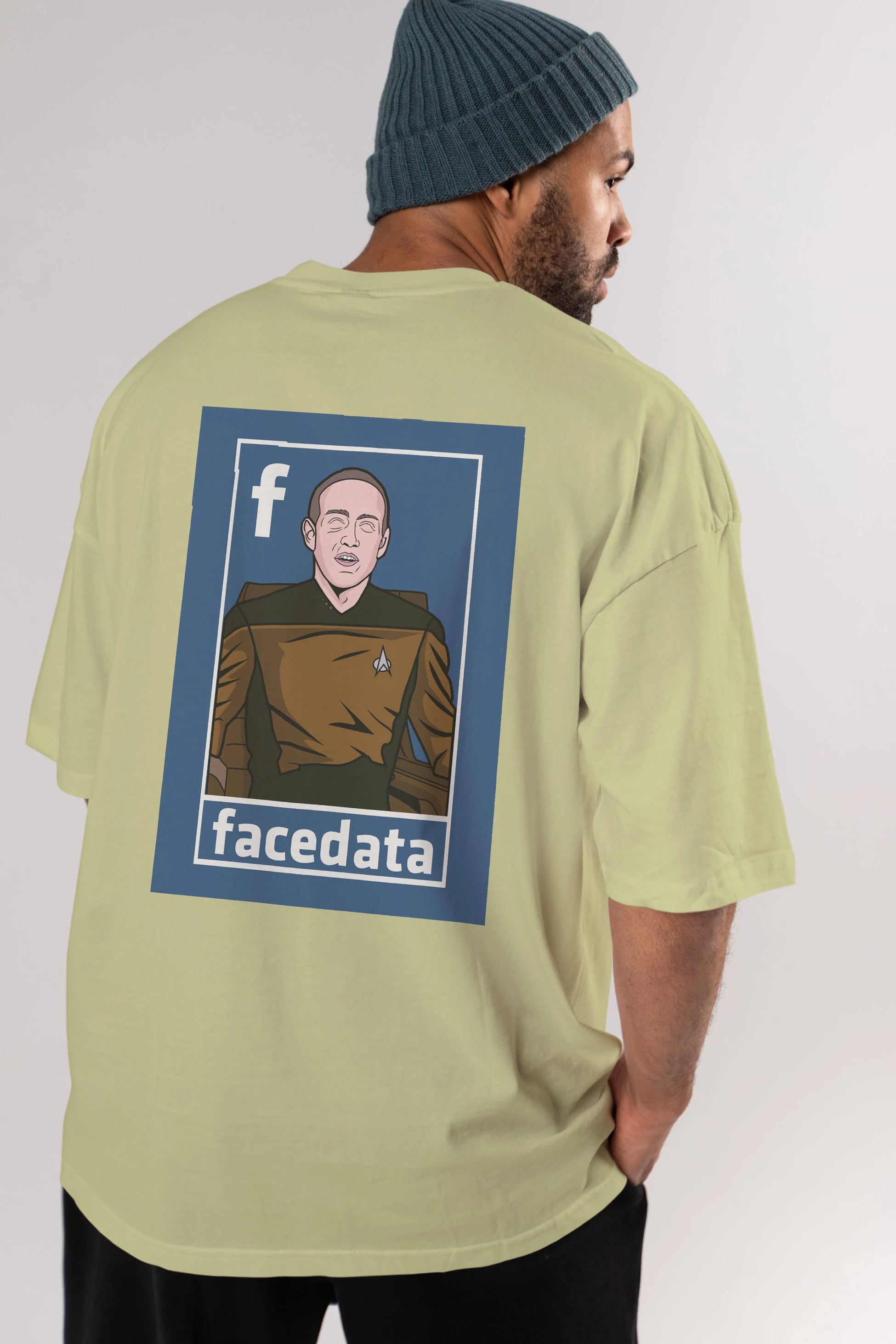 Zukerberg Data Arka Baskılı Oversize t-shirt Erkek Kadın Unisex %100 Pamuk tişort