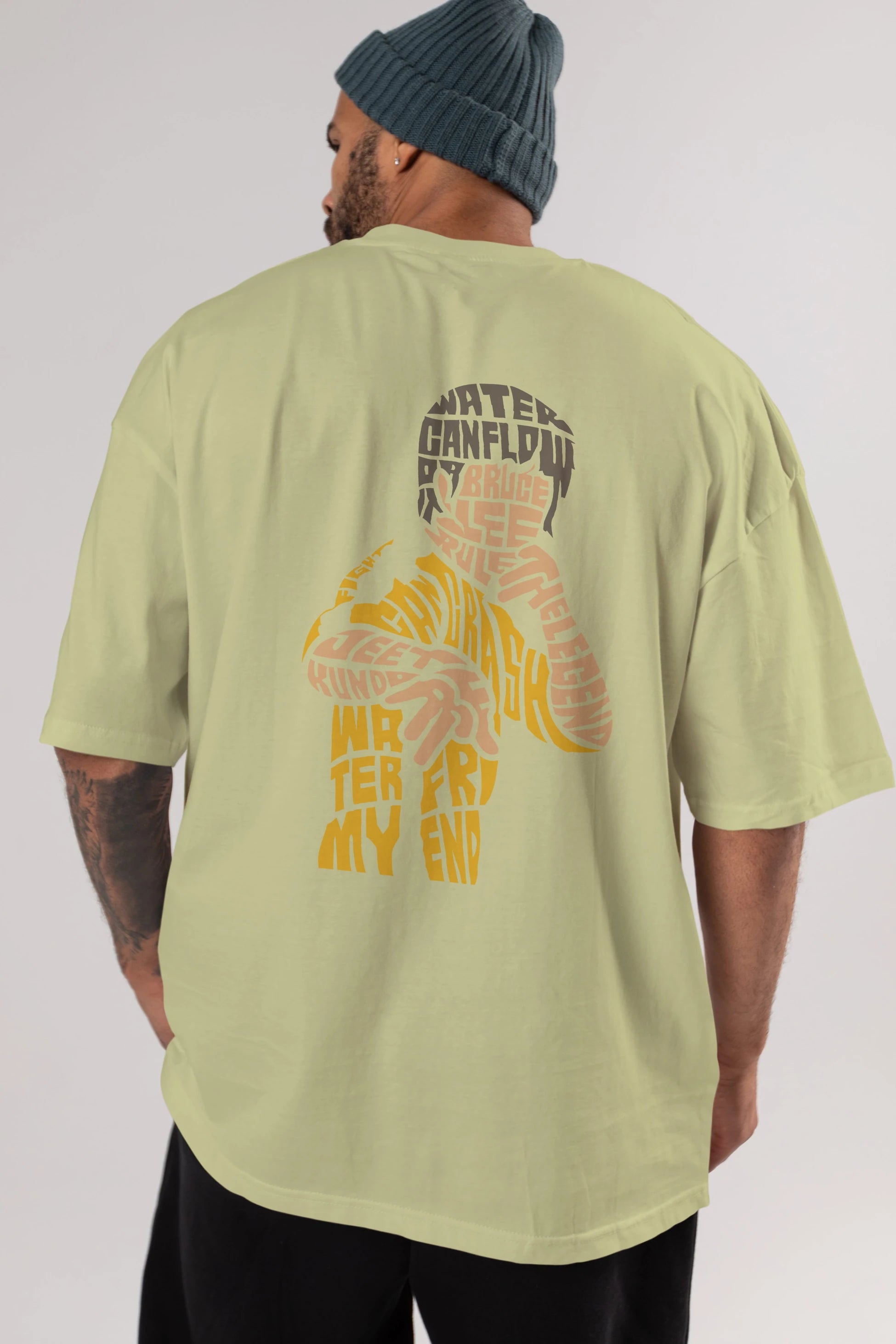 Bruce Lee Arka Baskılı Oversize t-shirt %100 pamuk Erkek Kadın Unisex