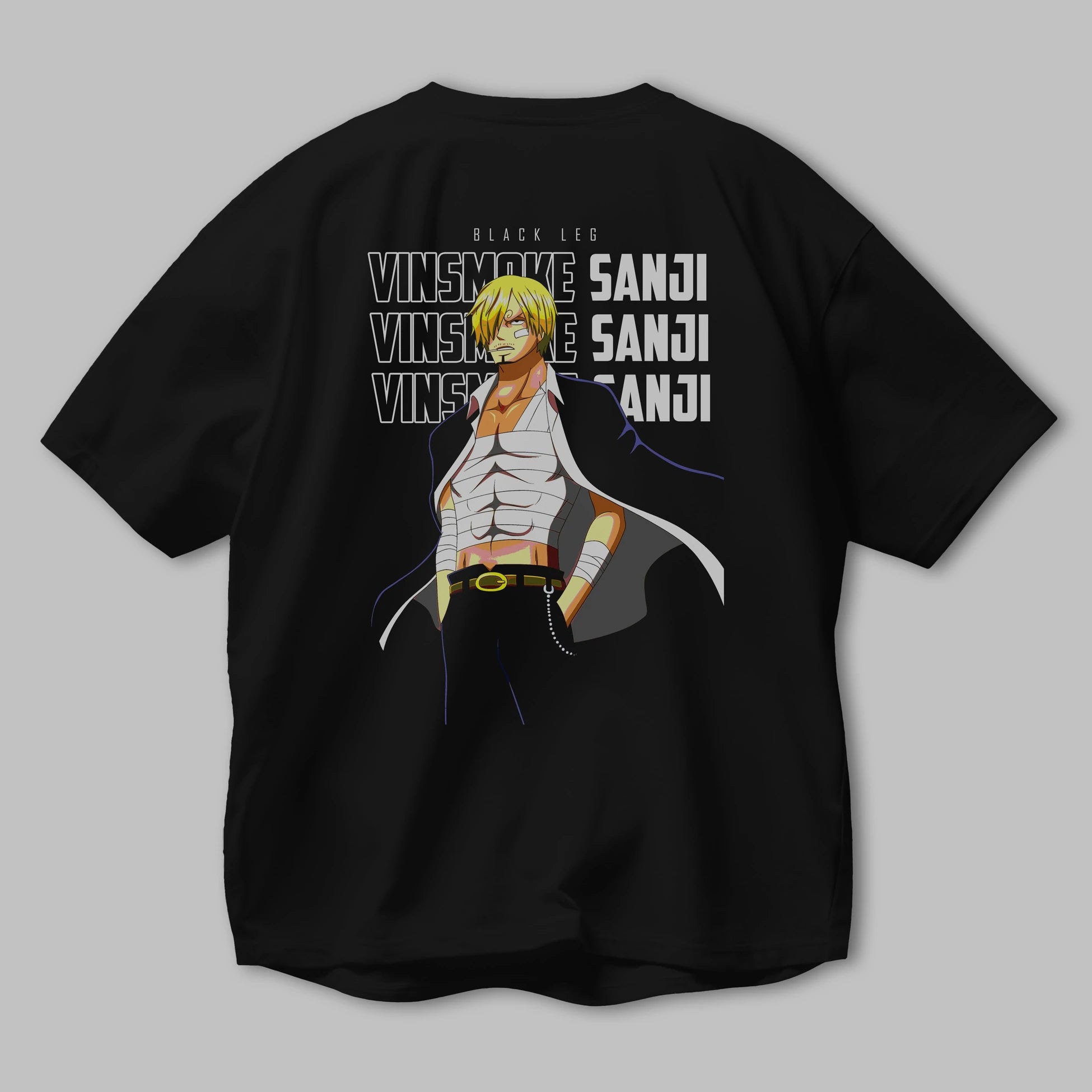Sanji Anime Arka Baskılı Oversize t-shirt Erkek Kadın Unisex %100 pamuk tişort