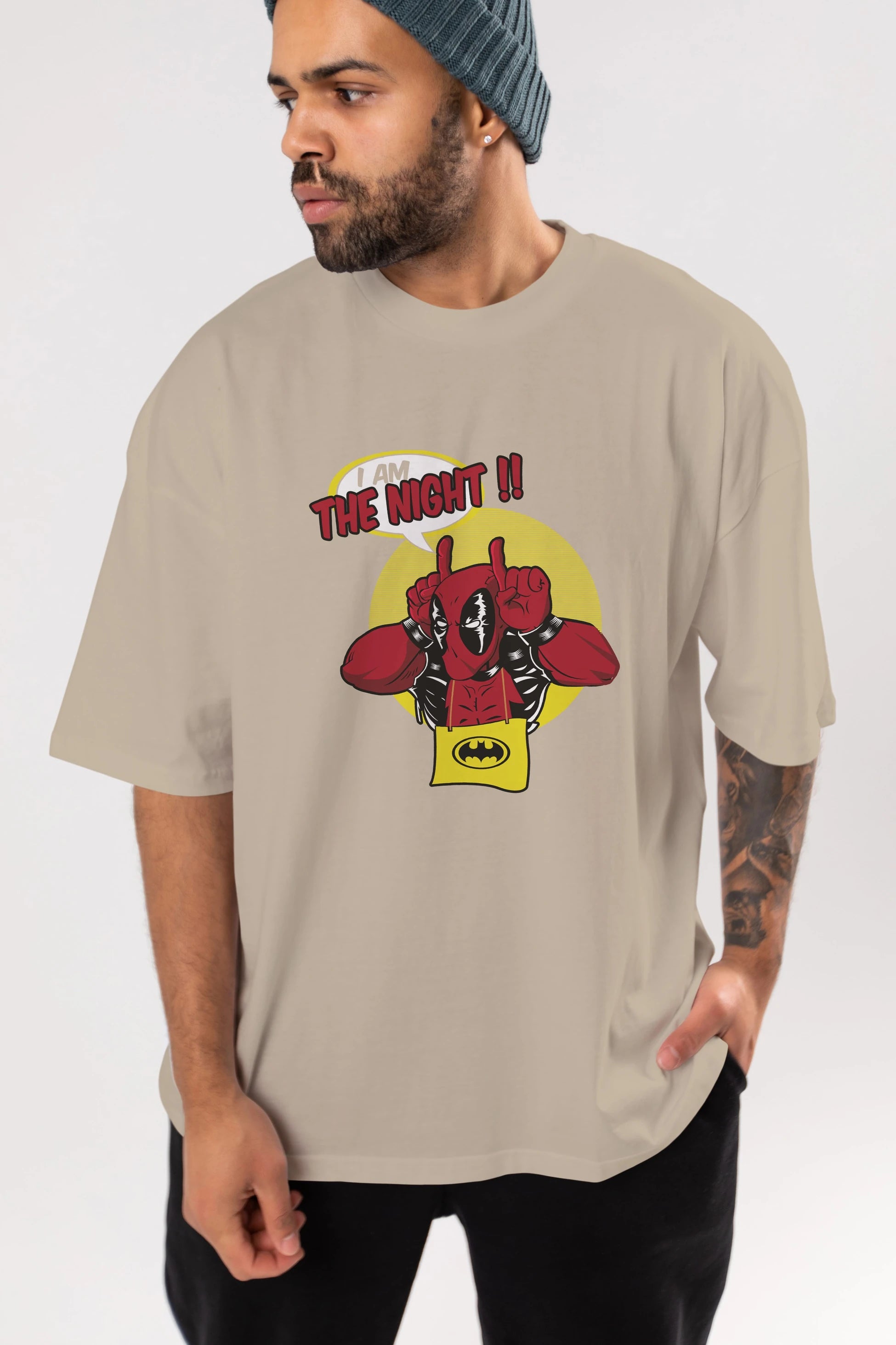 Deadpool (1) Ön Baskılı Oversize t-shirt Erkek Kadın Unisex %100 Pamuk Bisiklet Yaka tişort