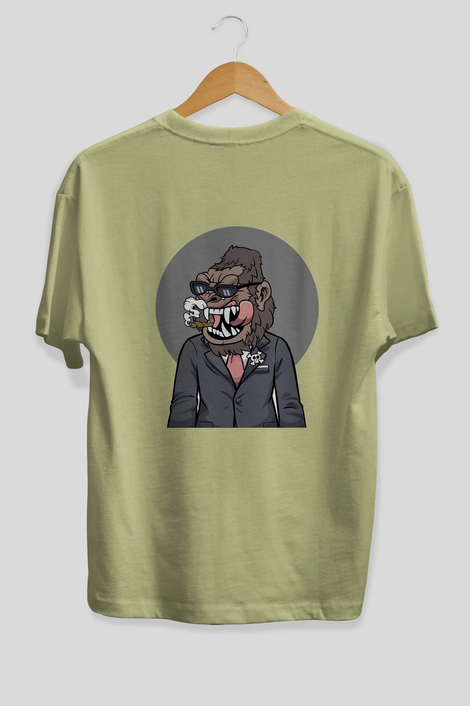 Monkey Suits Arka Baskılı Oversize t-shirt Erkek Kadın Unisex %100 Pamuk tişort