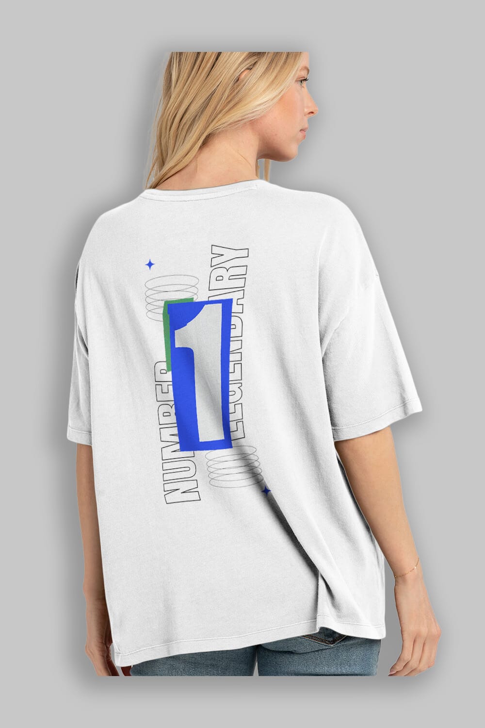 Number 1 Yazılı Arka Baskılı Oversize t-shirt Erkek Kadın Unisex