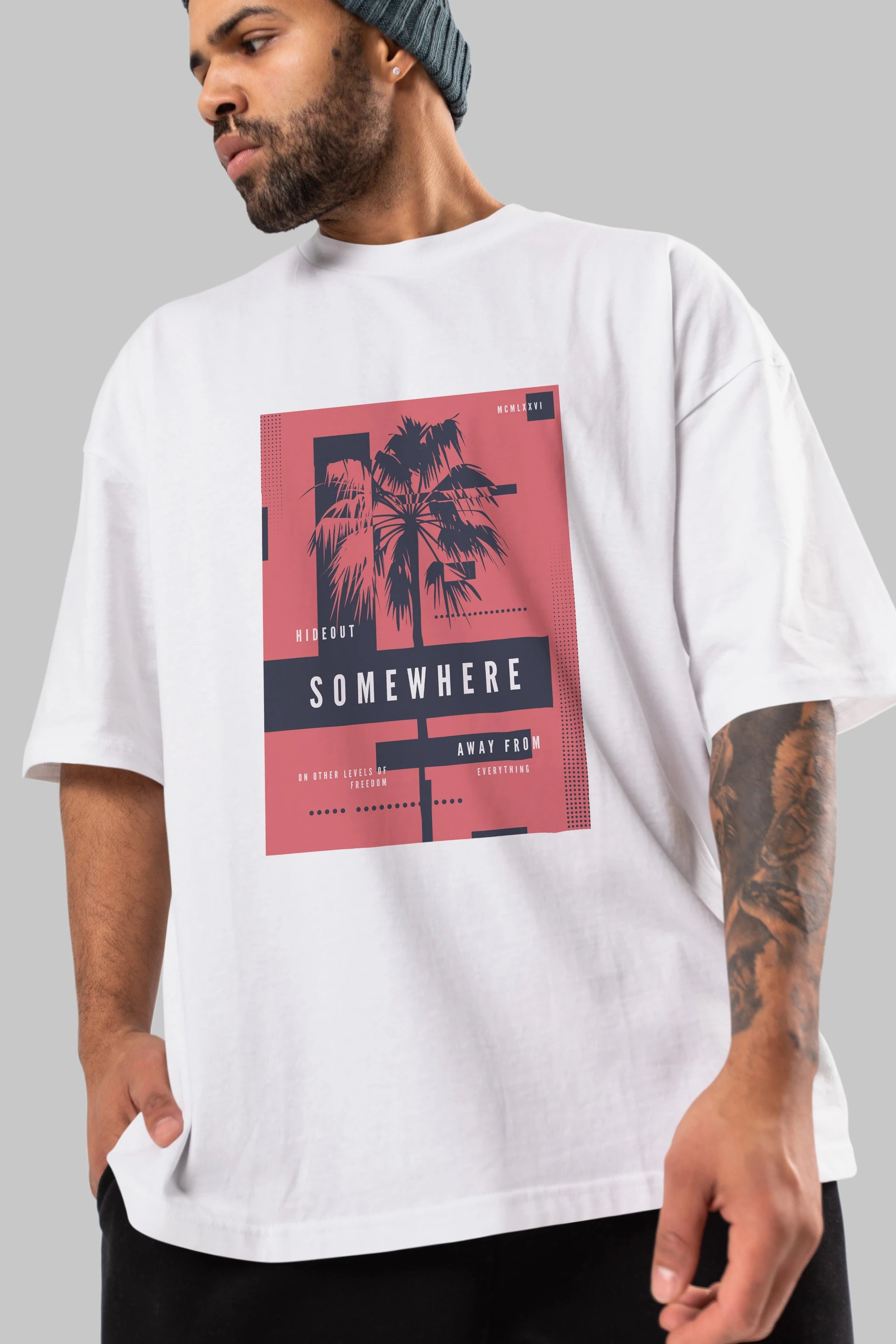 Hideout Somewhere Ön Baskılı Oversize t-shirt Erkek Kadın Unisex