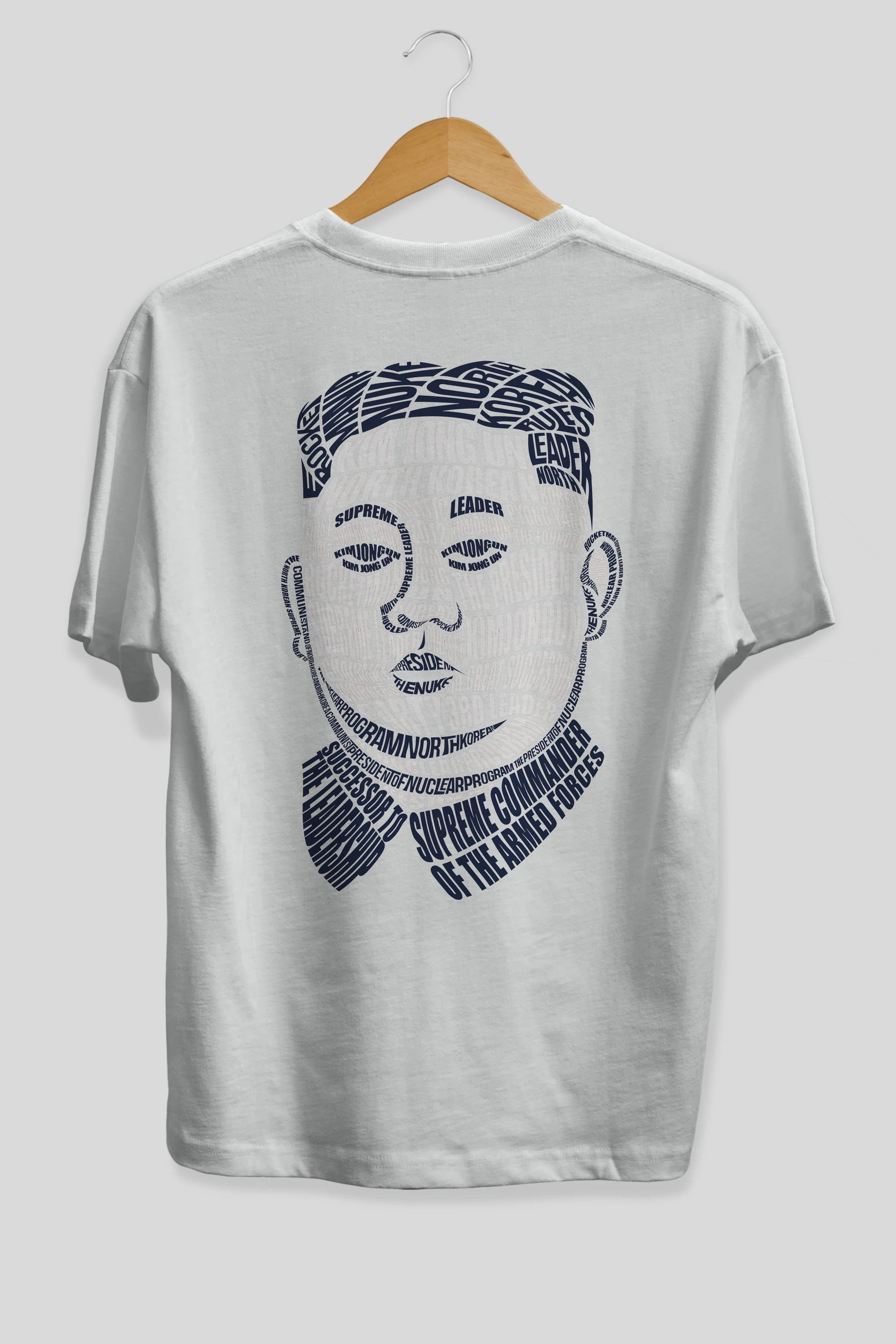 Kim Jong Un Calligram Arka Baskılı Oversize t-shirt %100 pamuk Erkek Kadın Unisex
