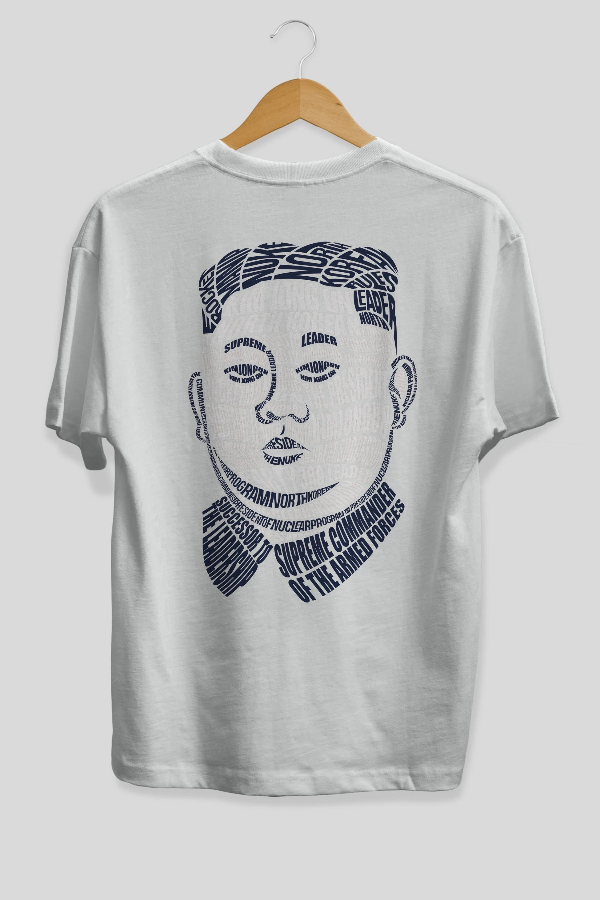 Kim Jong Un Calligram Arka Baskılı Oversize t-shirt %100 pamuk Erkek Kadın Unisex