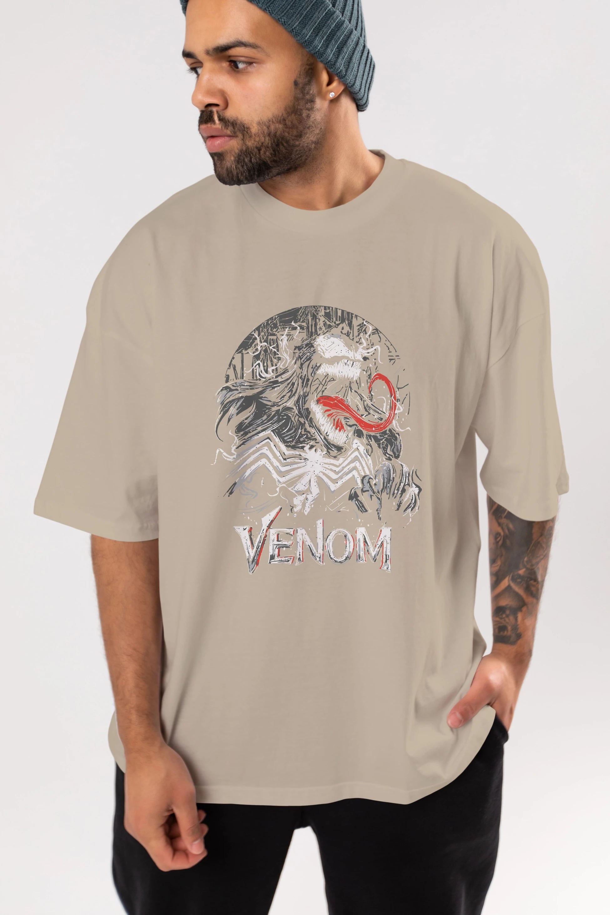 Venom (13) Ön Baskılı Oversize t-shirt Erkek Kadın Unisex %100 Pamuk Bisiklet Yaka tişort