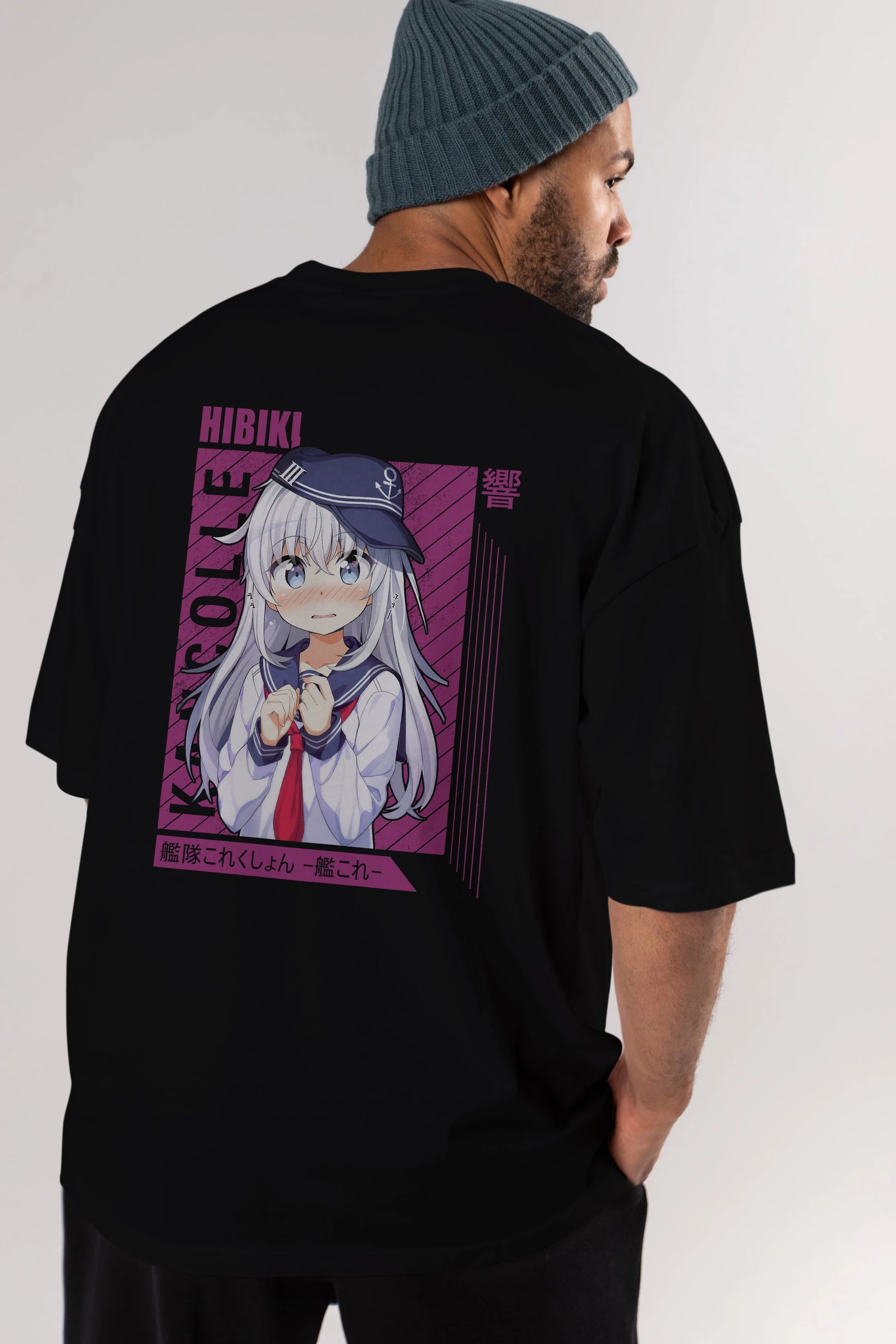 Hibiki 4 Anime Arka Baskılı Oversize t-shirt Erkek Kadın Unisex