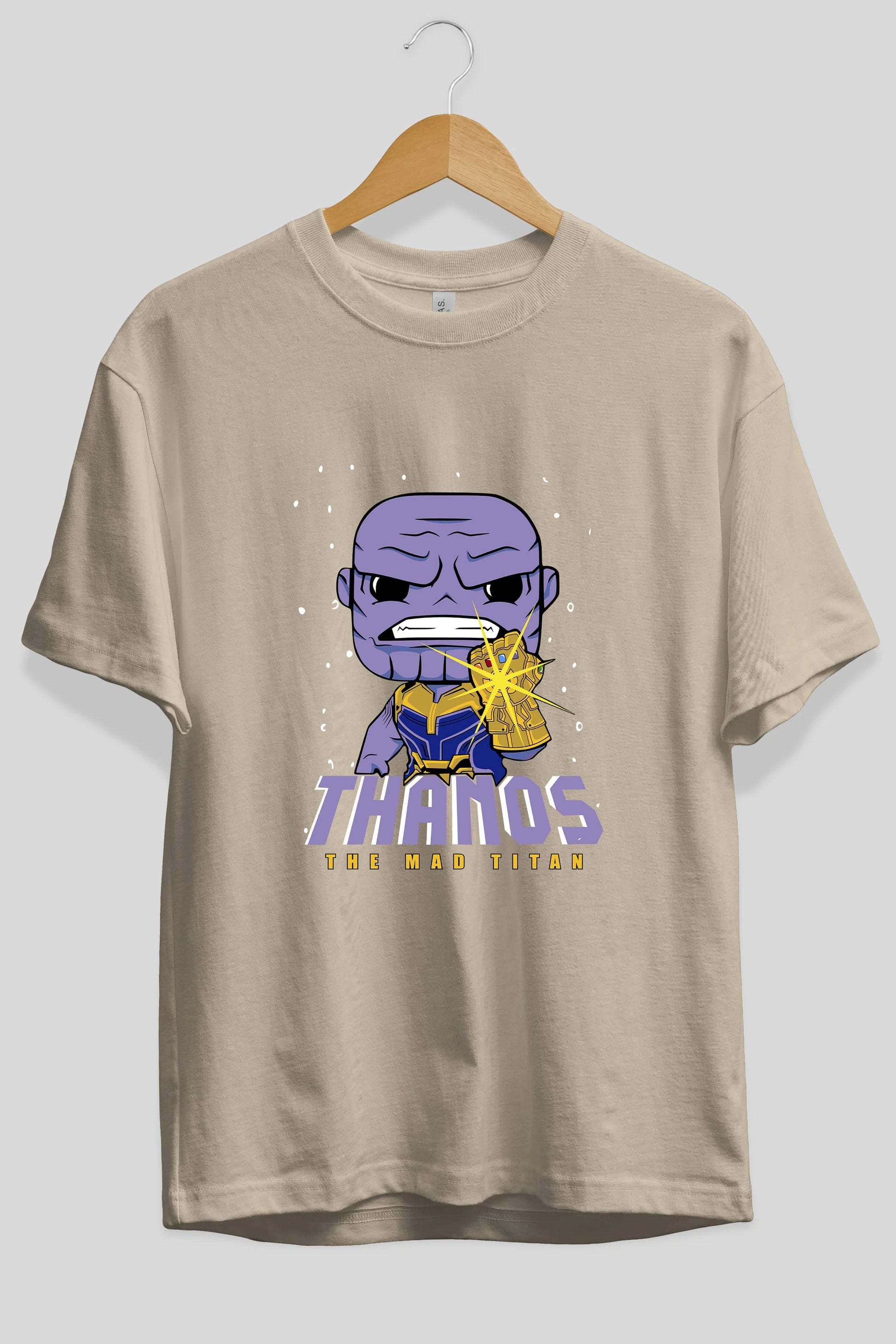 Thanos (1) Ön Baskılı Oversize t-shirt Erkek Kadın Unisex %100 Pamuk Bisiklet Yaka tişort