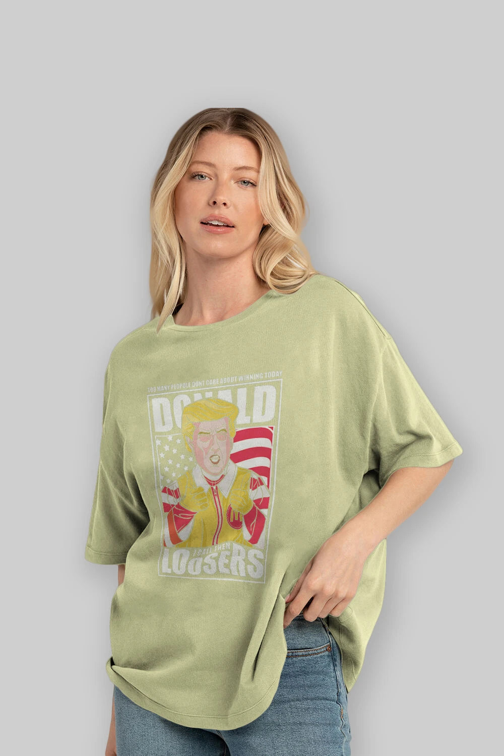Ronald Trump Ön Baskılı Oversize t-shirt Erkek Kadın Unisex %100 Pamuk tişort